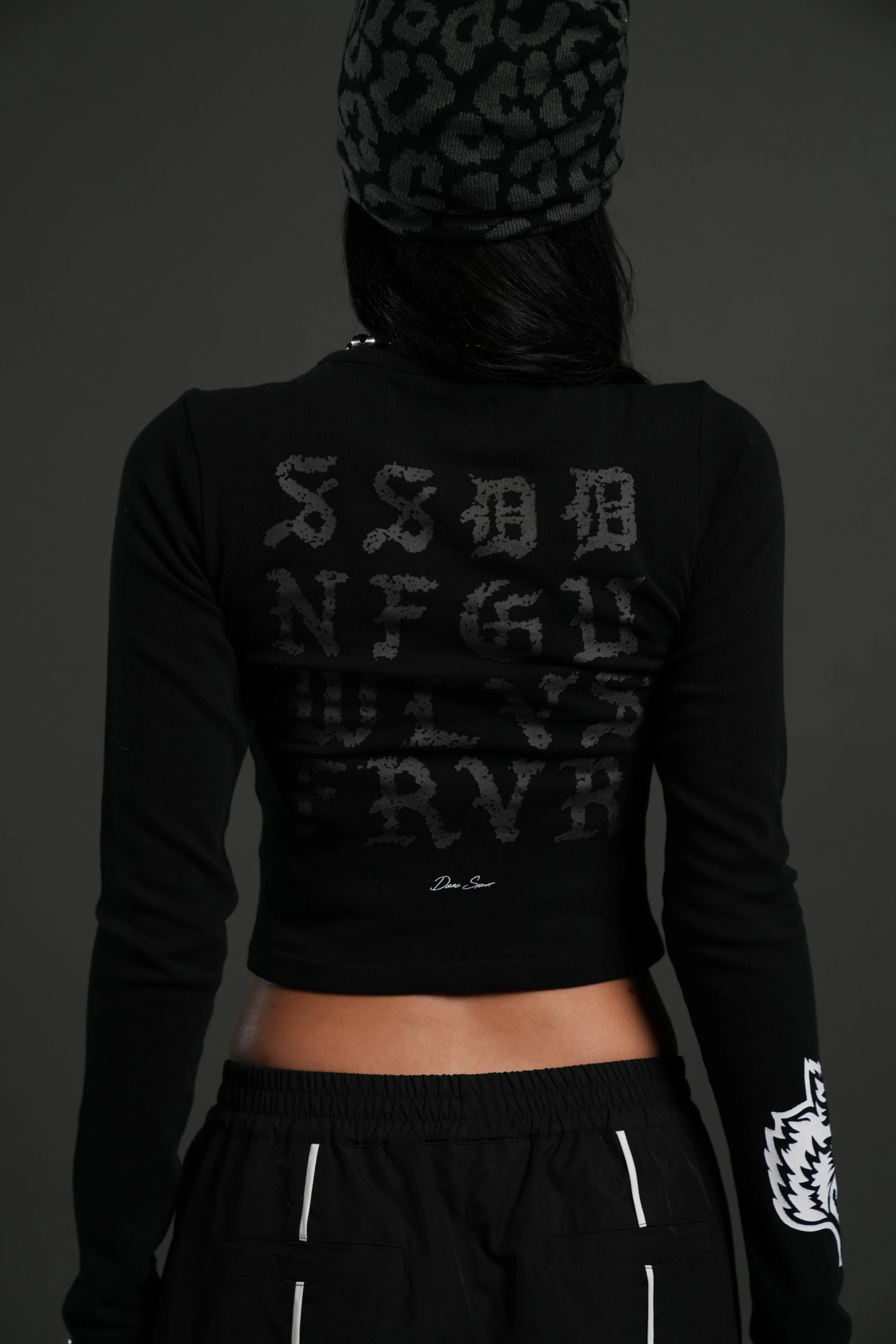 Stone Code L/S "Baby" Tee in Black - Image 7