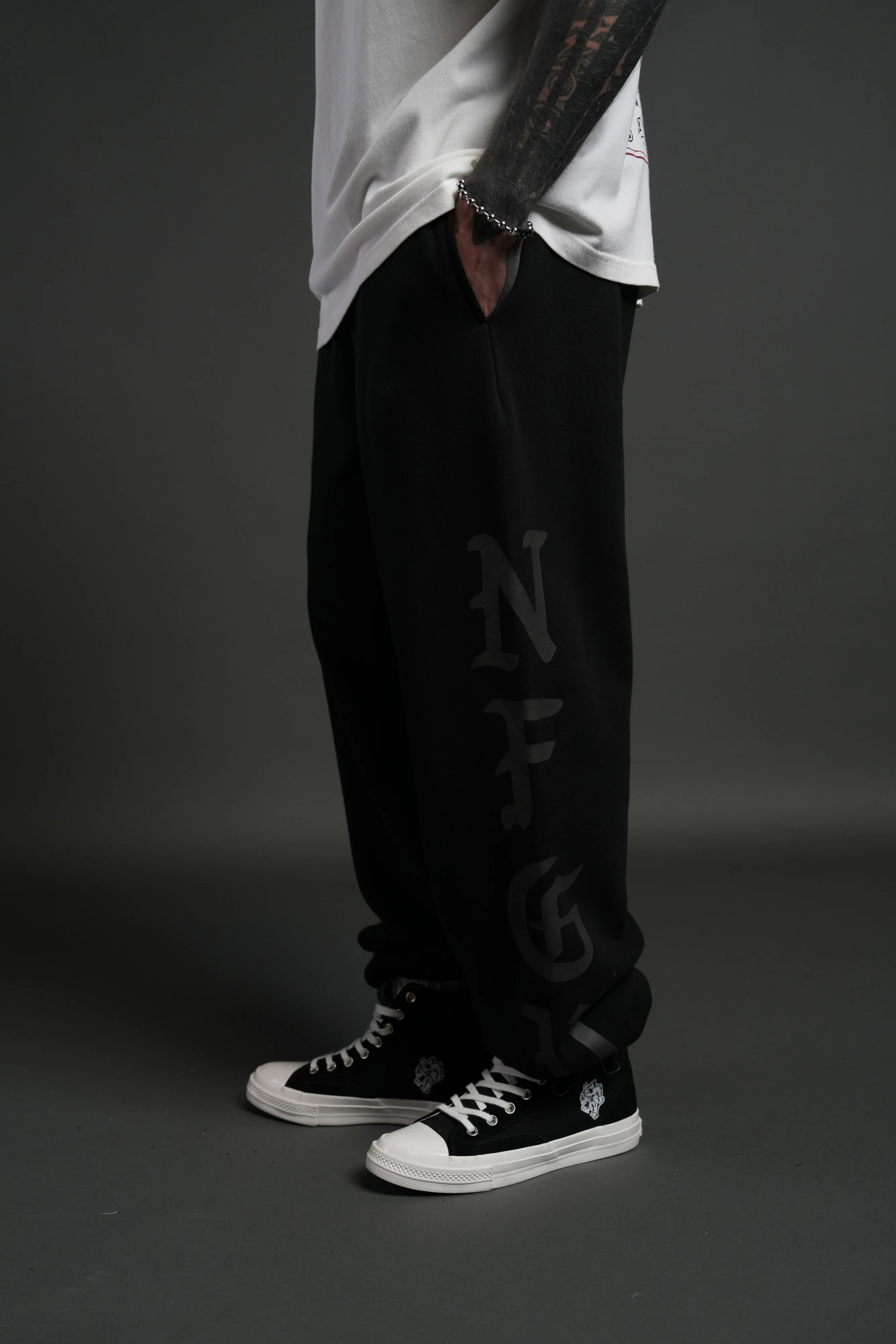 Stone Code Lightweight Lounger Sweat Pants in Black - Image 4