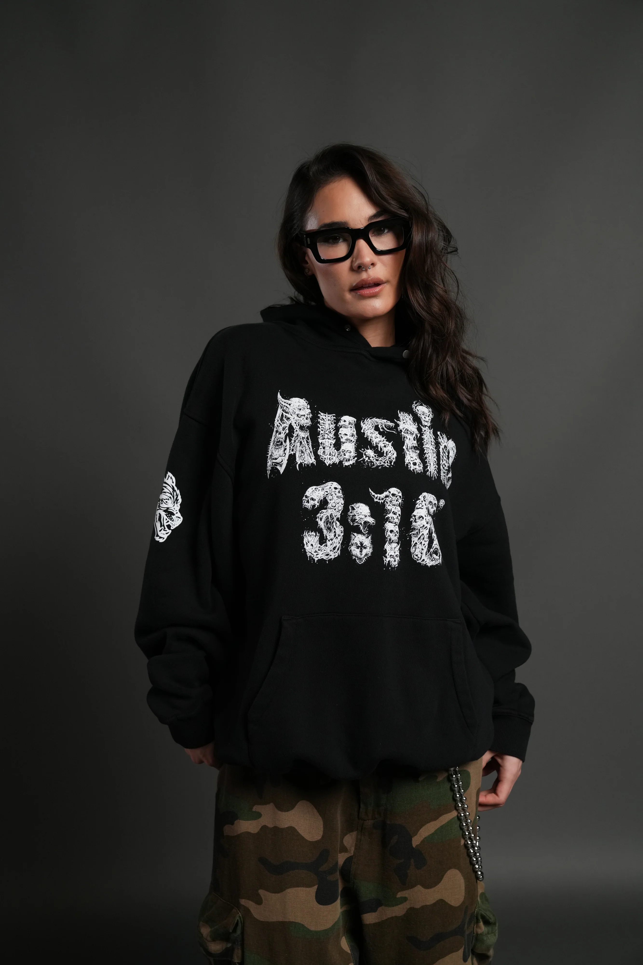 Stone Cold Riddick "Pierce" Hoodie in Black - Image 5