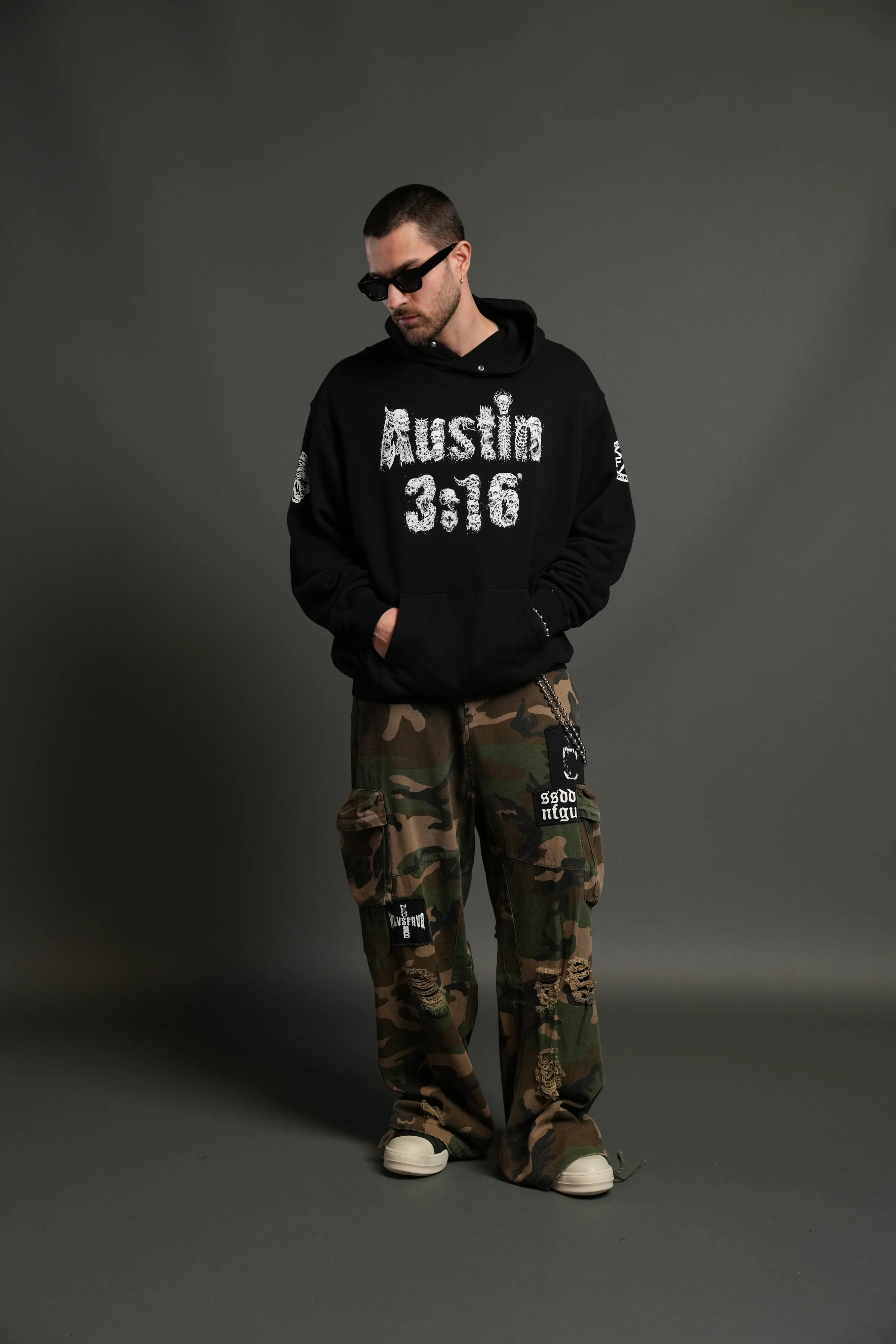 Stone Cold Riddick "Pierce" Hoodie in Black - Image 7