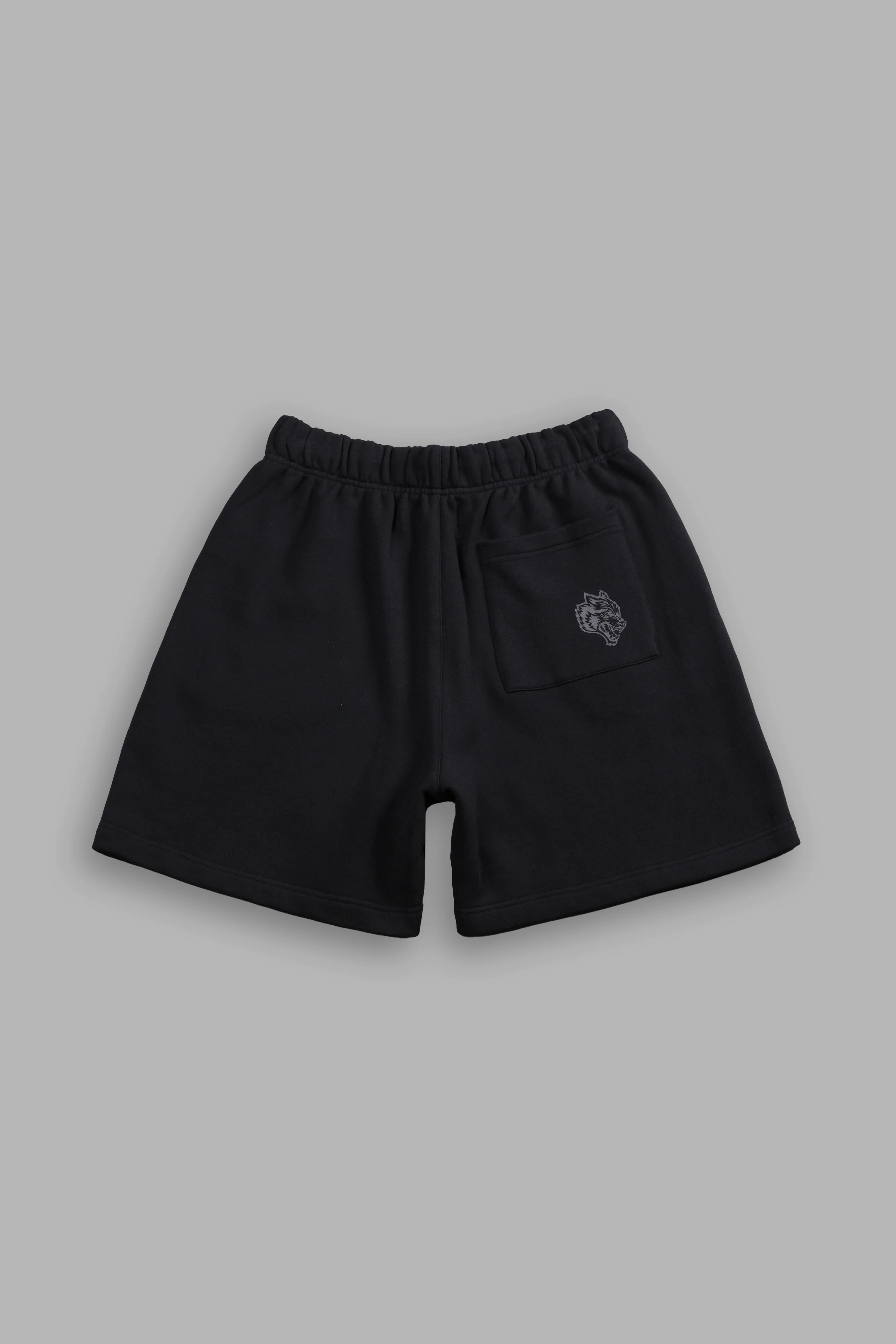 Stud Wolf Post Lounge Sweat Shorts in Black - Image 2