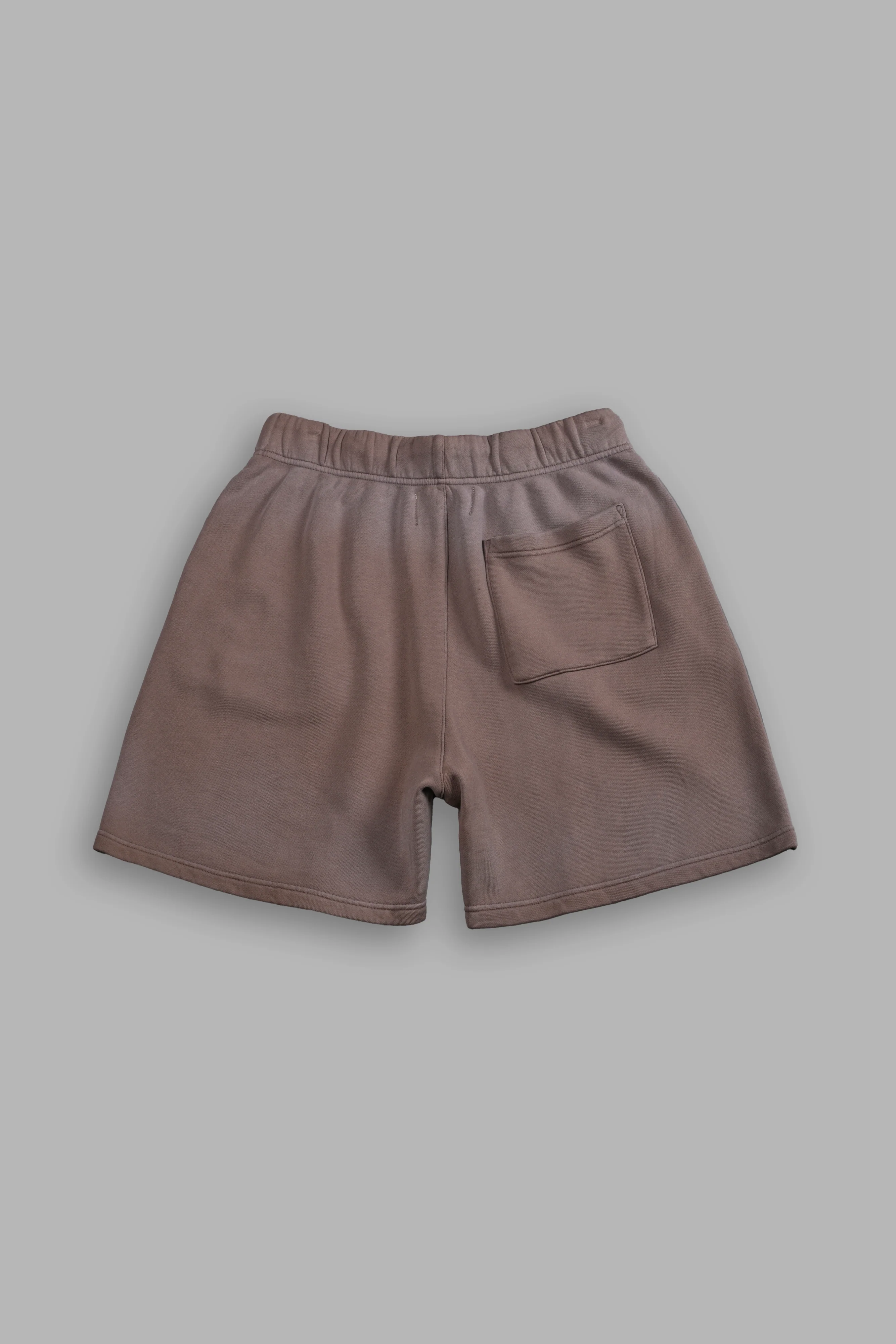 Studded Midnight Wolves Oversized Post Lounge Sweat Shorts in Mojave Brown Drift Wash - Image 3