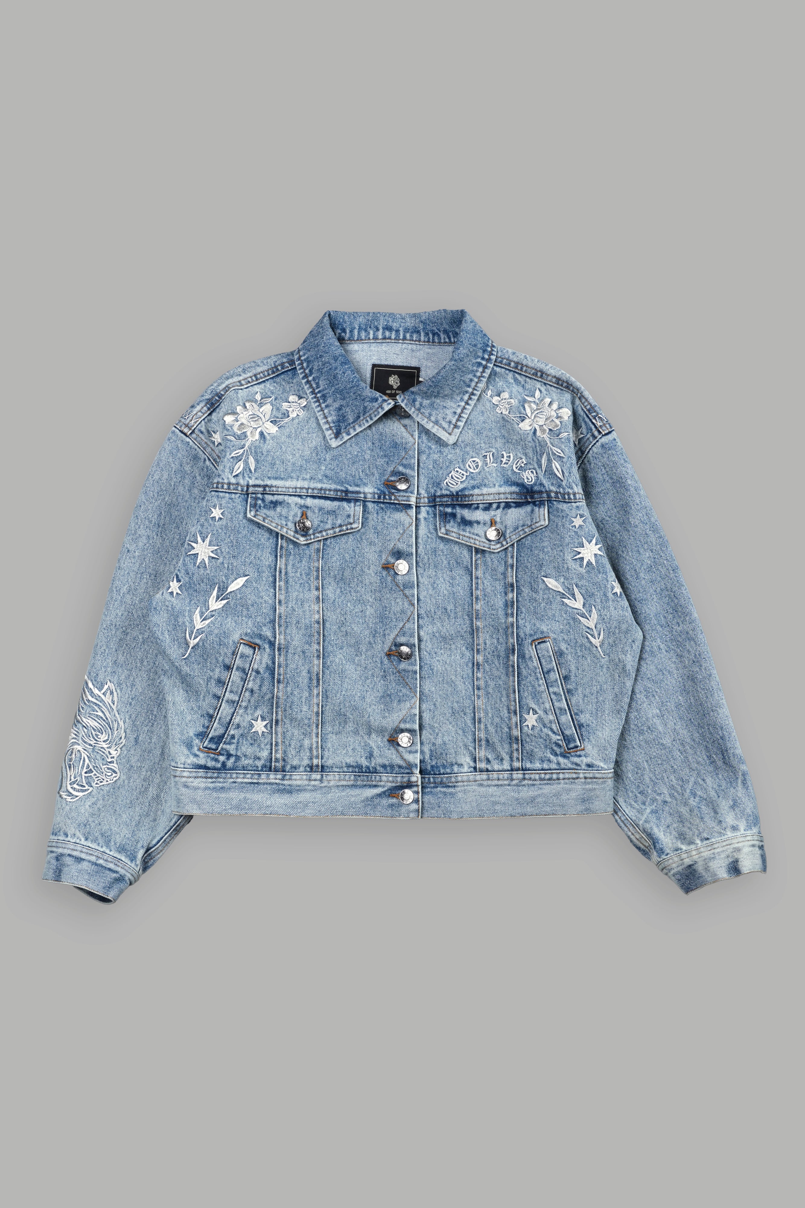 Tales We Tell She American Denim Jacket in Light Wash - Image 8