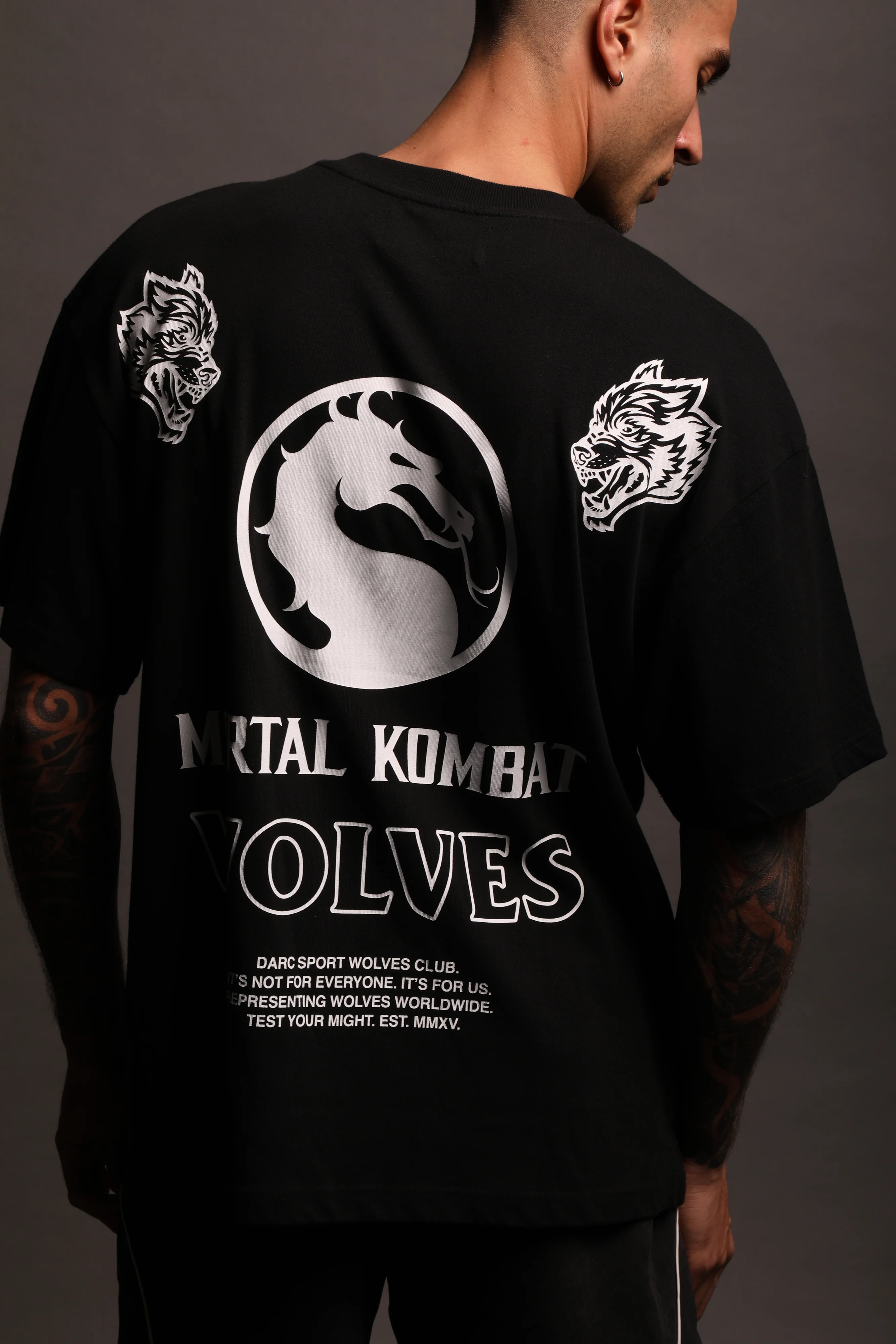 Test Your Might Premium Oversized Tee in Black - Image 4