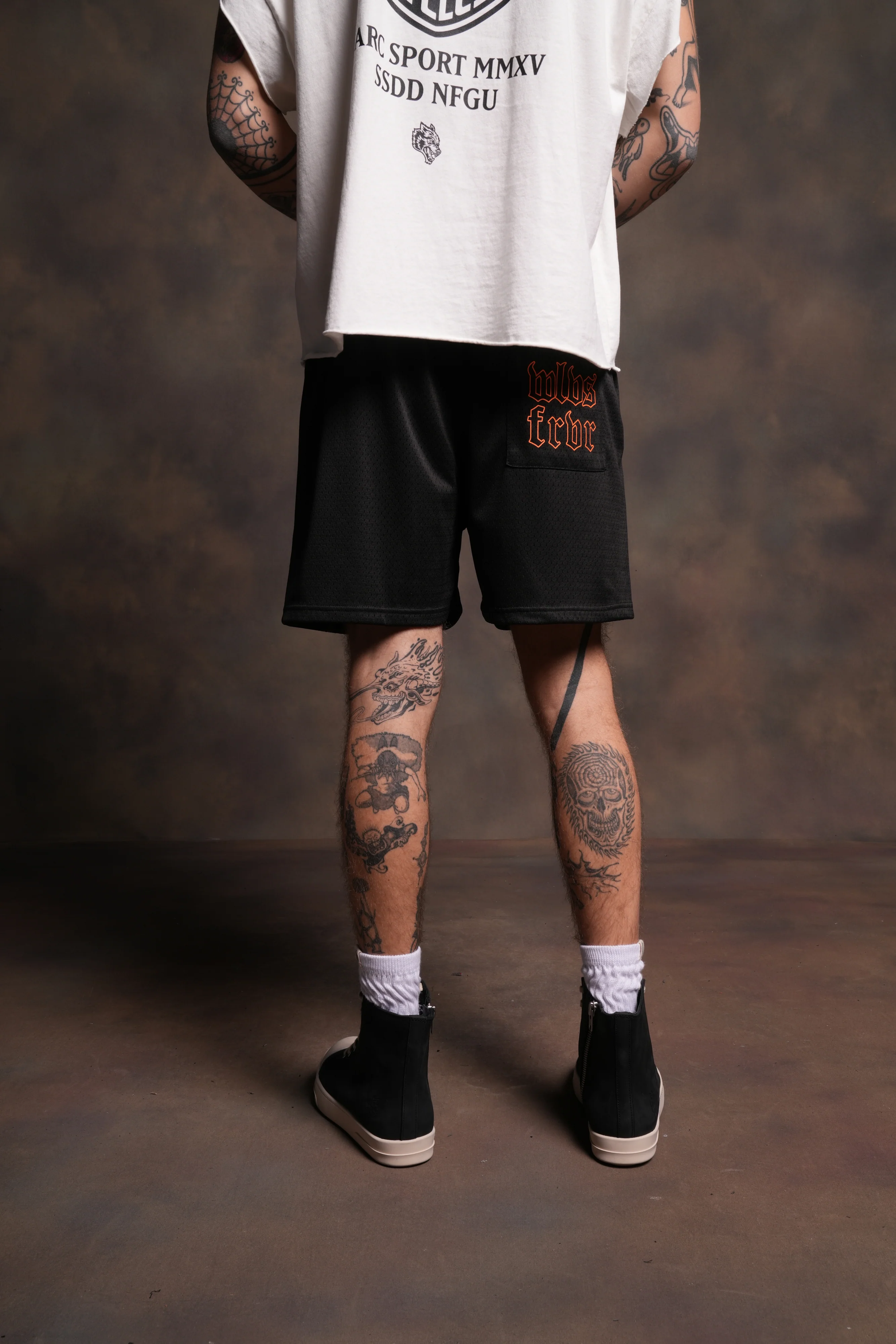 The Eagle & The Wolf Mesh Shorts in Black - Image 5
