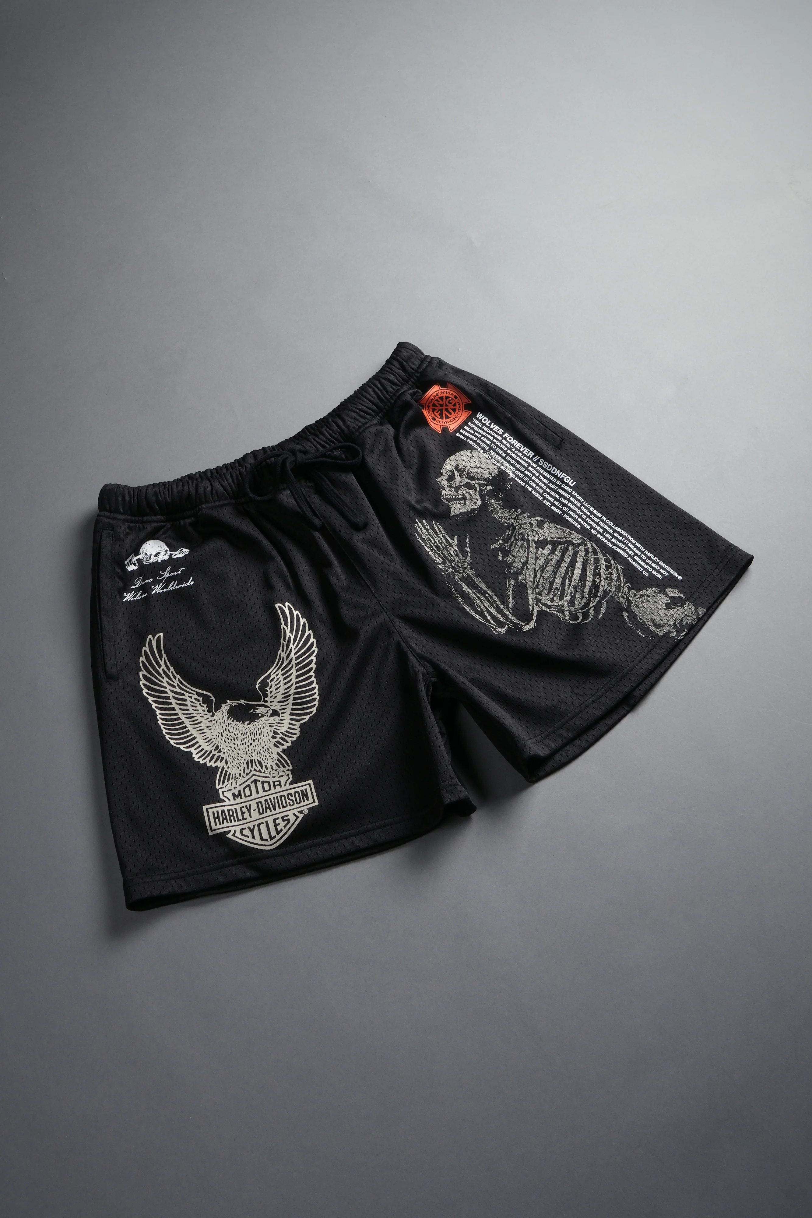 The Eagle & The Wolf Mesh Shorts in Black - Image 7