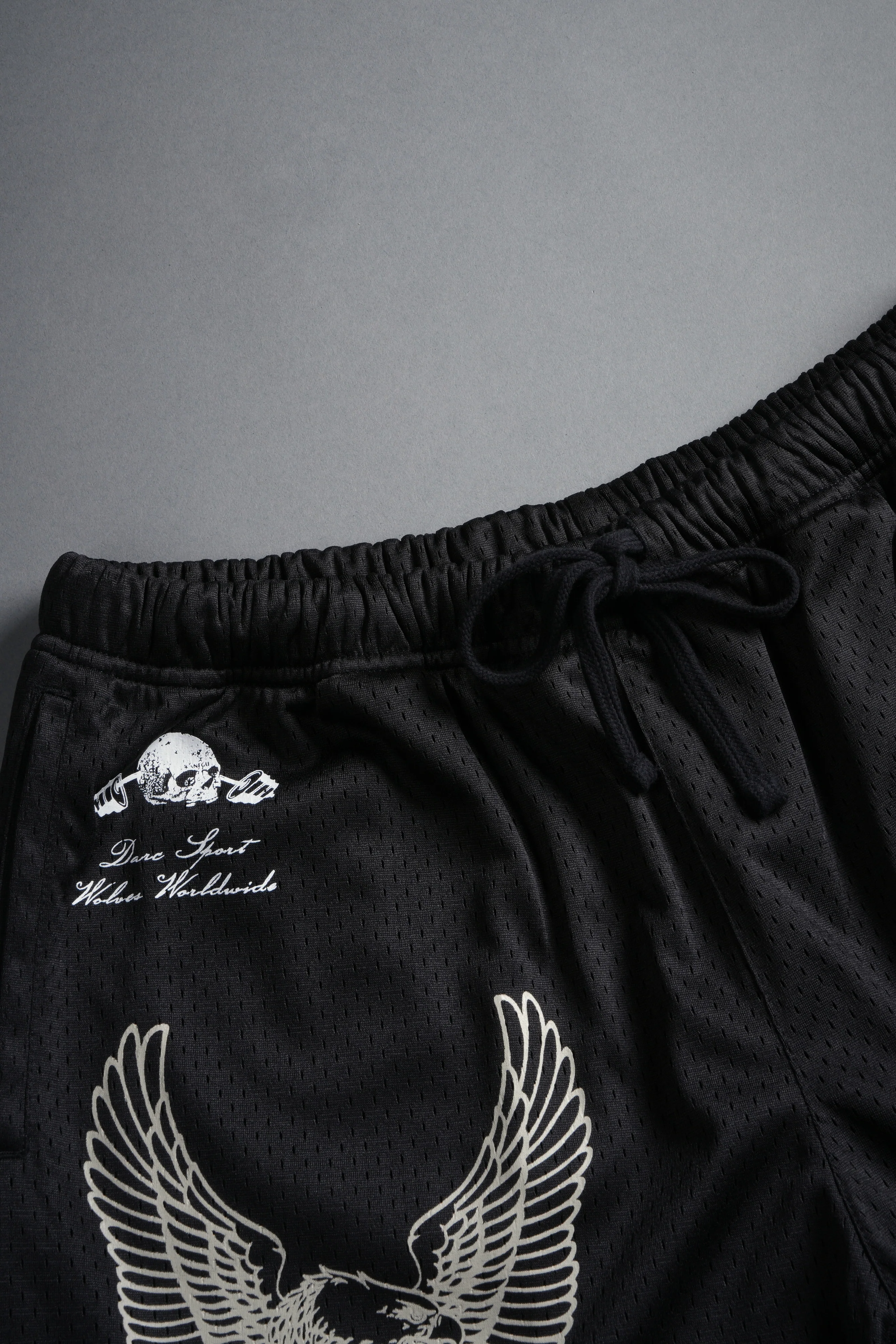 The Eagle & The Wolf Mesh Shorts in Black - Image 8