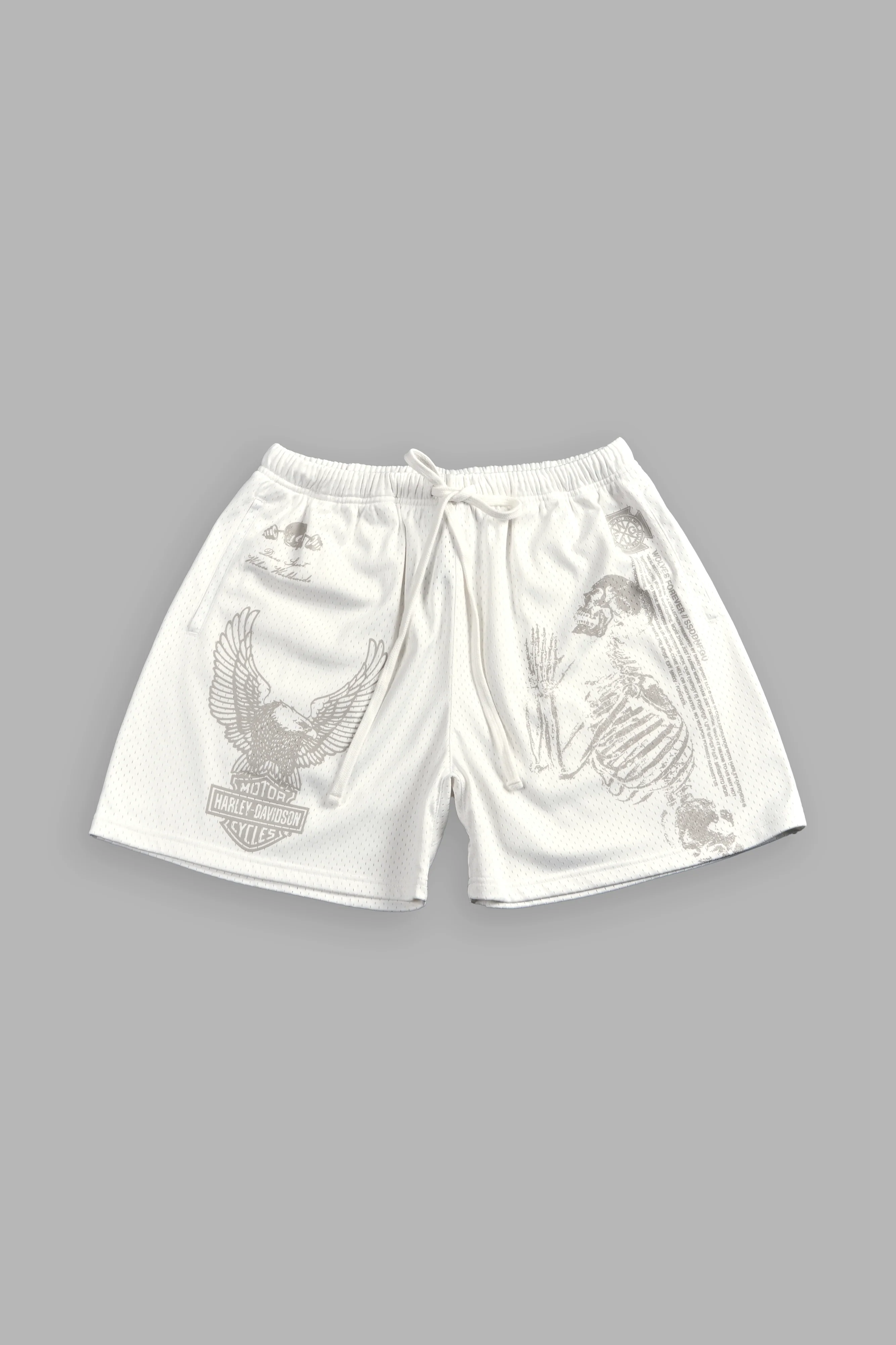 The Eagle & The Wolf Mesh Shorts in Cream