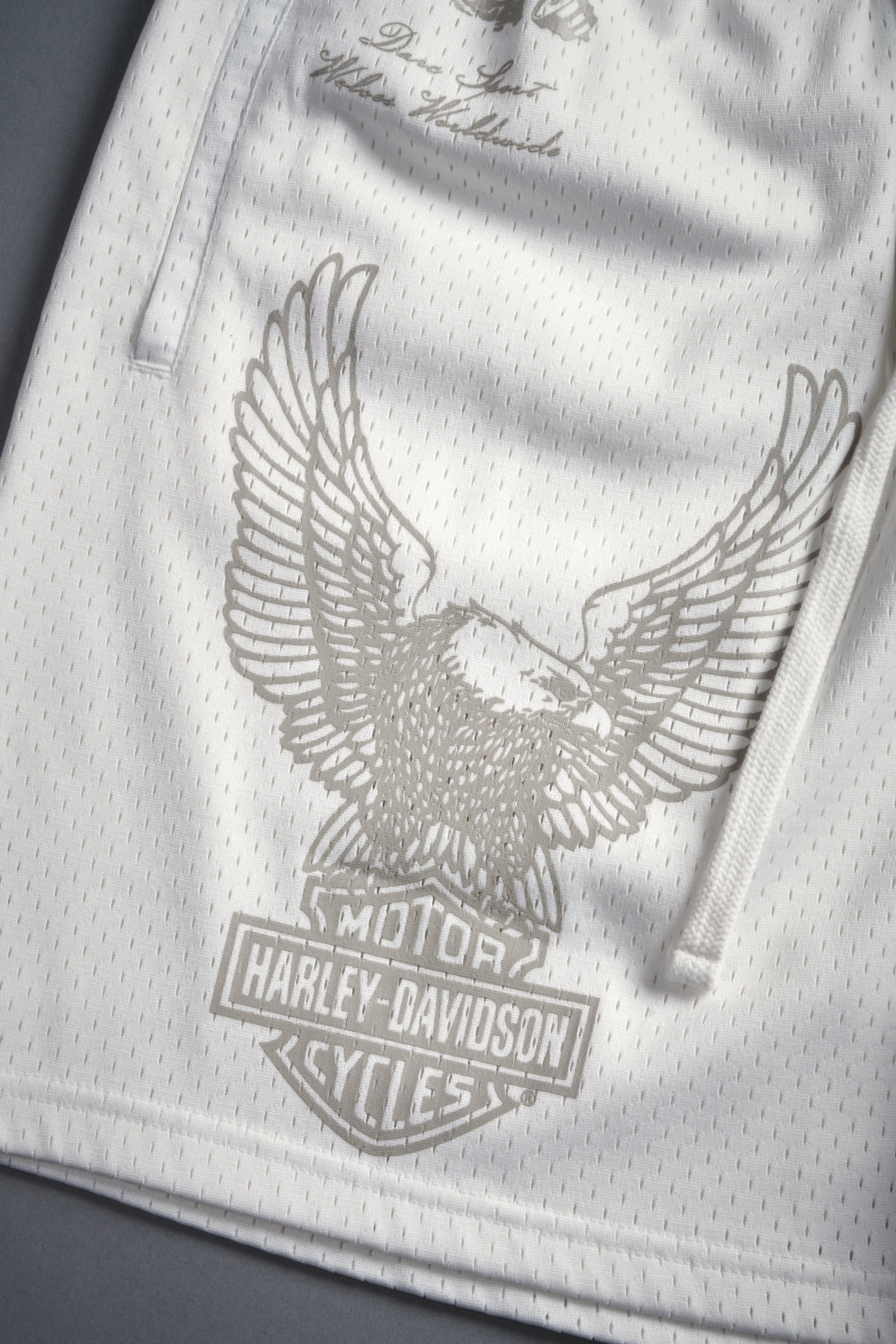 The Eagle & The Wolf Mesh Shorts in Cream - Image 12