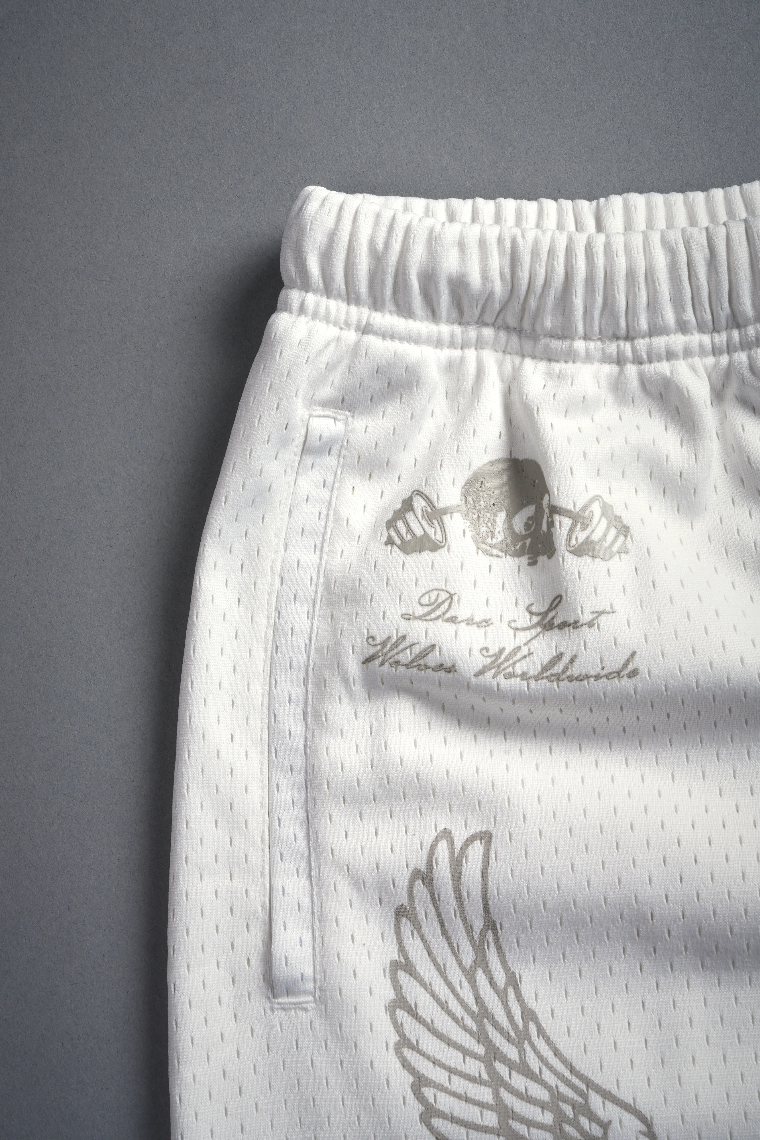 The Eagle & The Wolf Mesh Shorts in Cream - Image 9