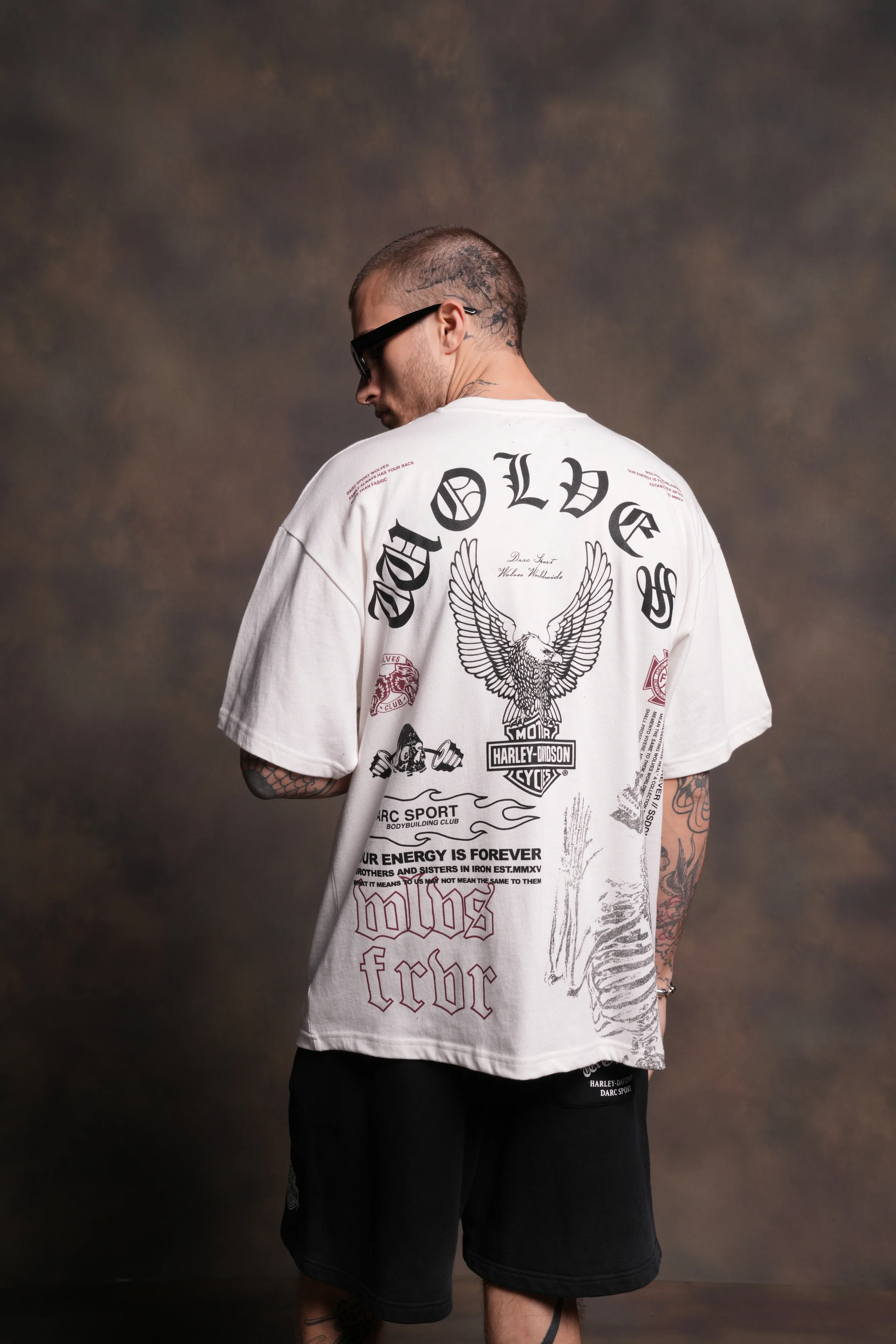 The Eagle & The Wolf "Premium" Oversized Tee in Cream - Image 4