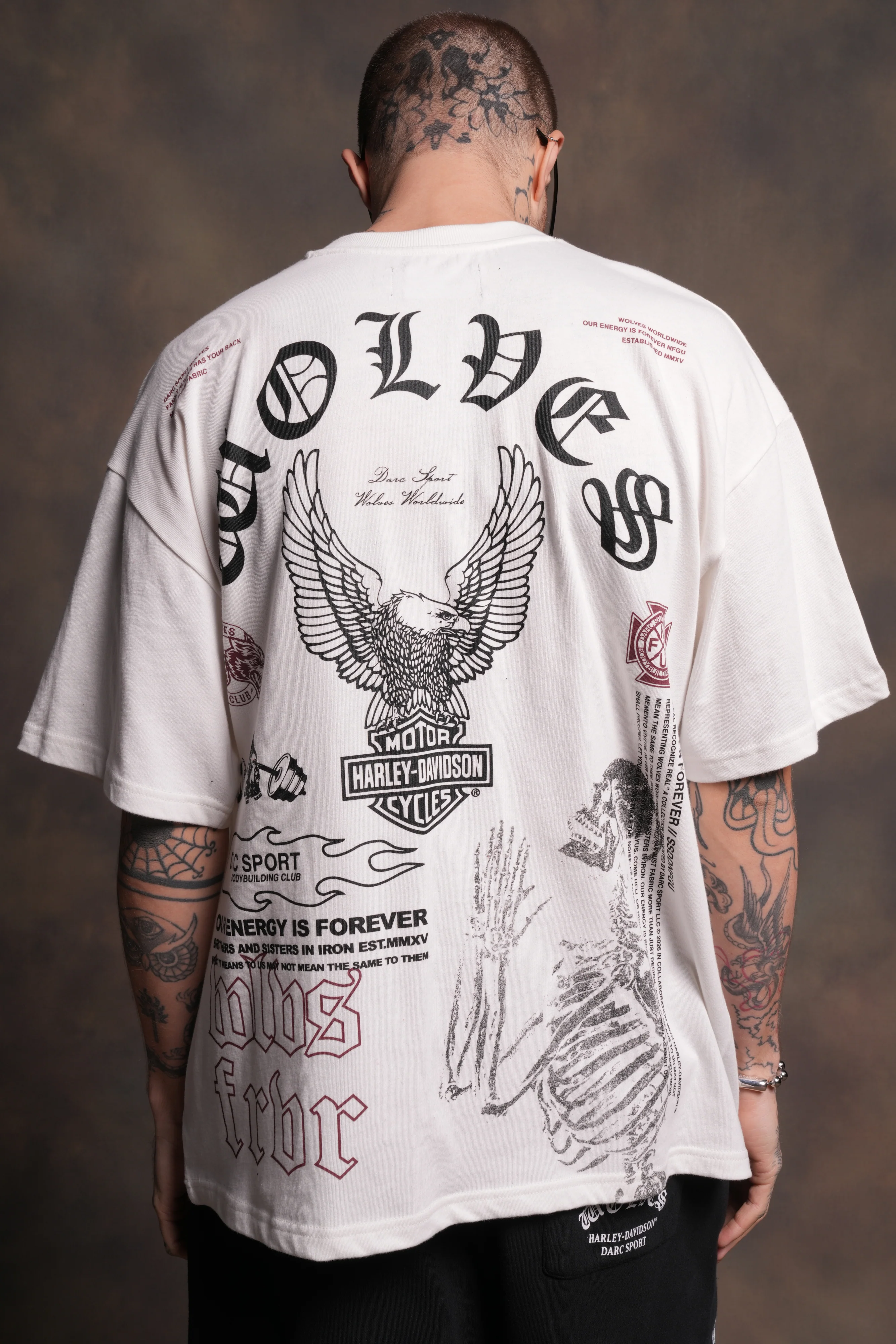 The Eagle & The Wolf "Premium" Oversized Tee in Cream - Image 6