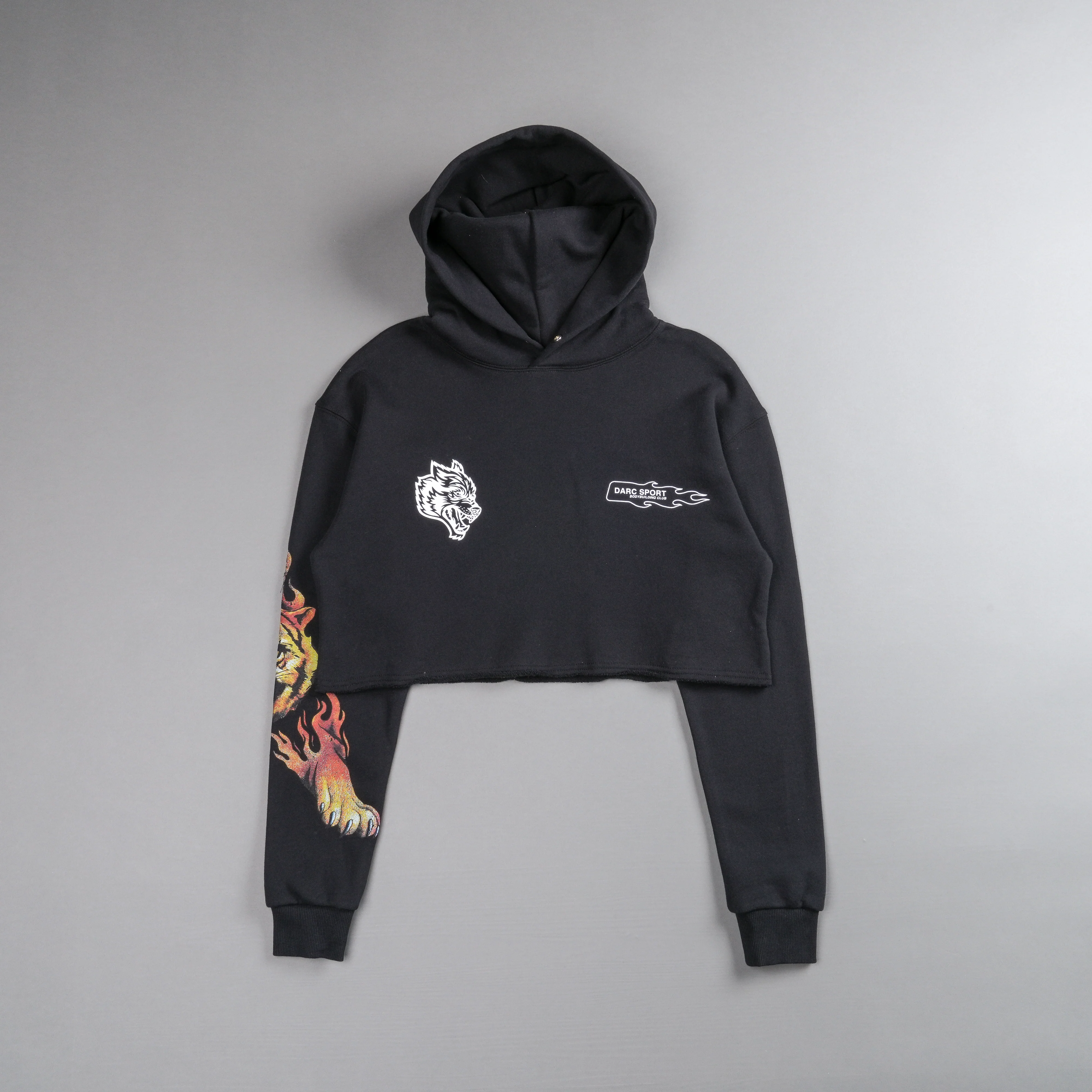 The Fire Within "Vintage Pierce" (Cropped) Hoodie in Black - Image 3