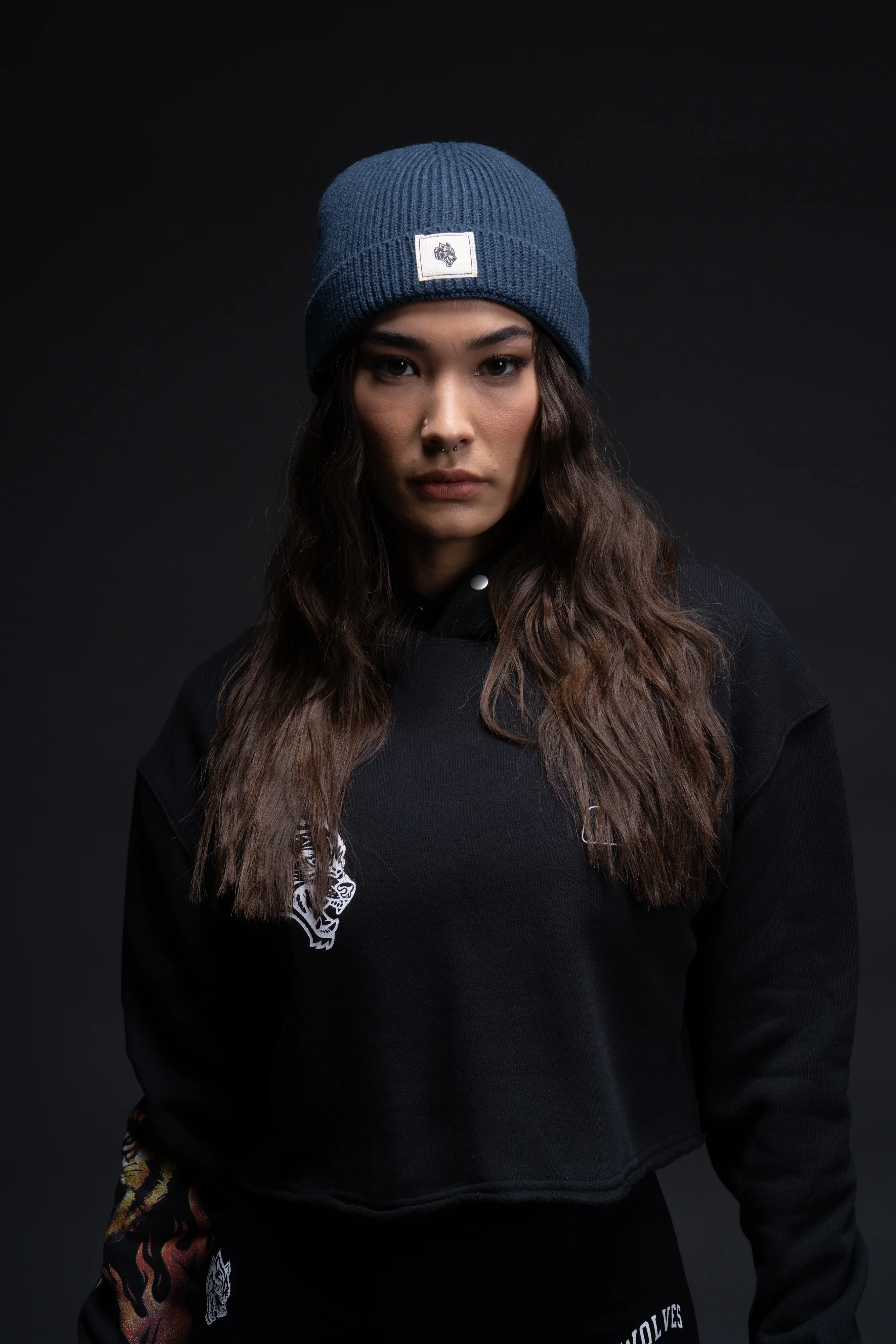 The Fire Within "Vintage Pierce" (Cropped) Hoodie in Black - Image 7