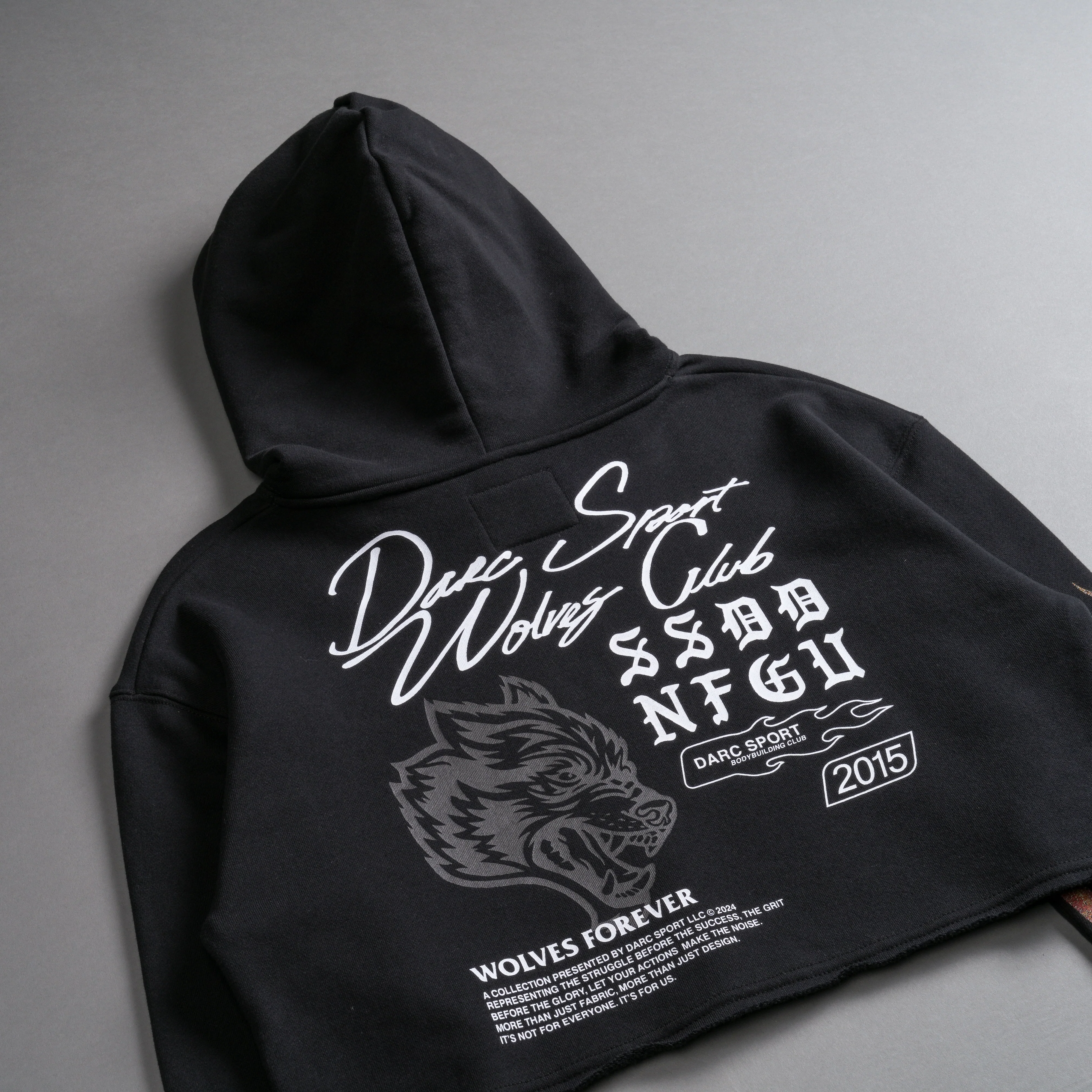 The Fire Within "Vintage Pierce" (Cropped) Hoodie in Black - Image 9
