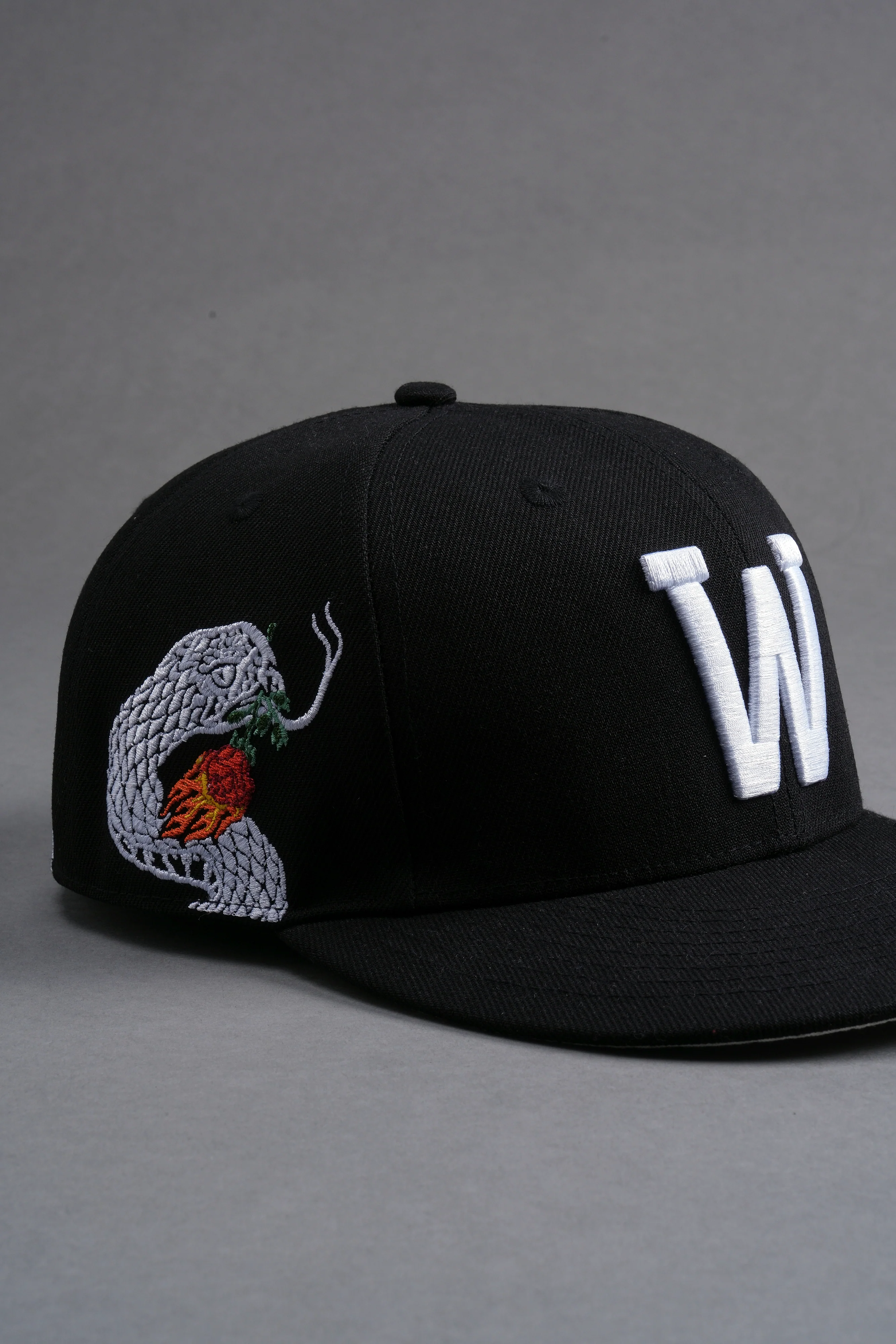 The Snake and The Rose Fitted Hat in Black - Image 5