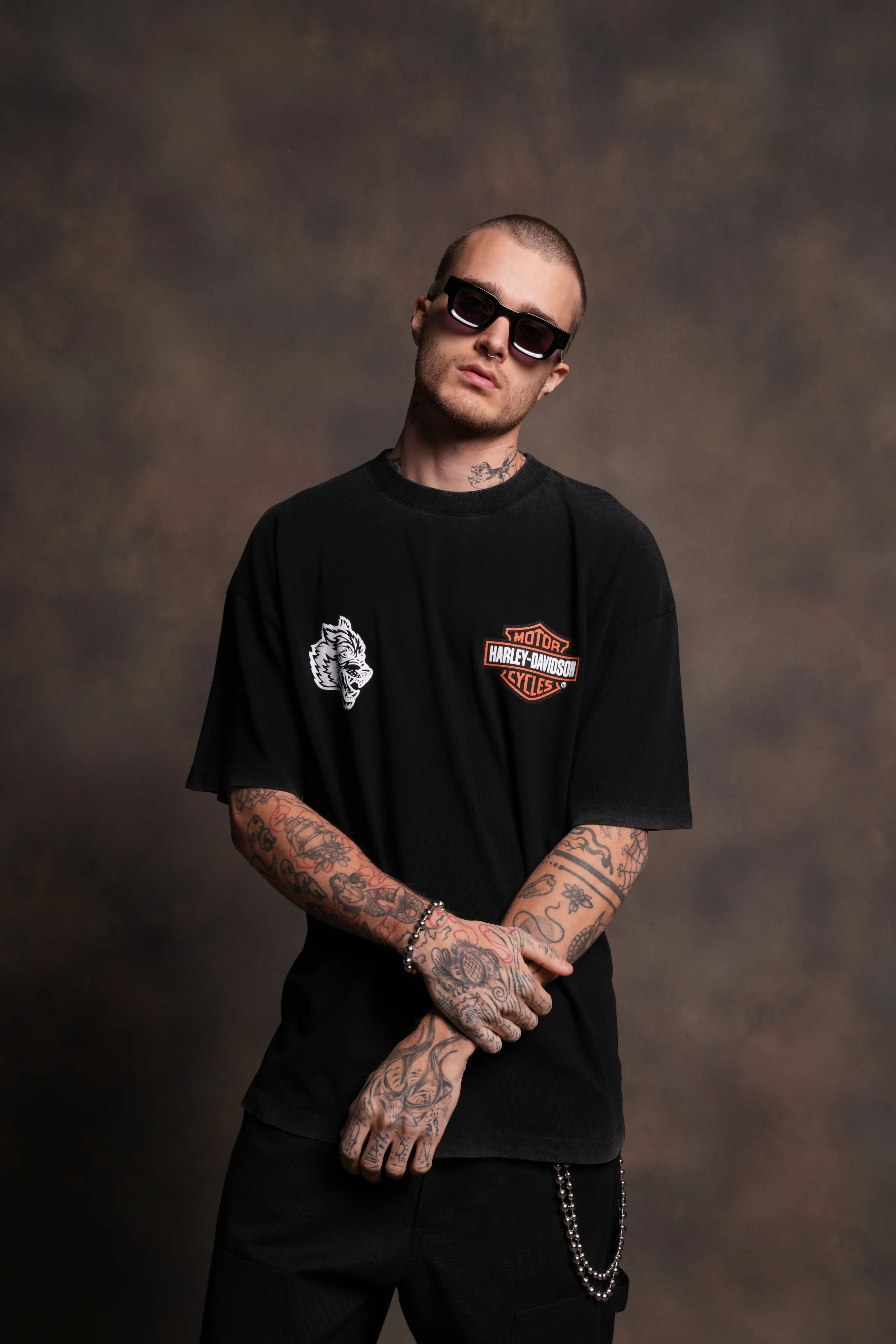 The Snake & The Wolf "Premium" Oversized Tee in Black - Image 2