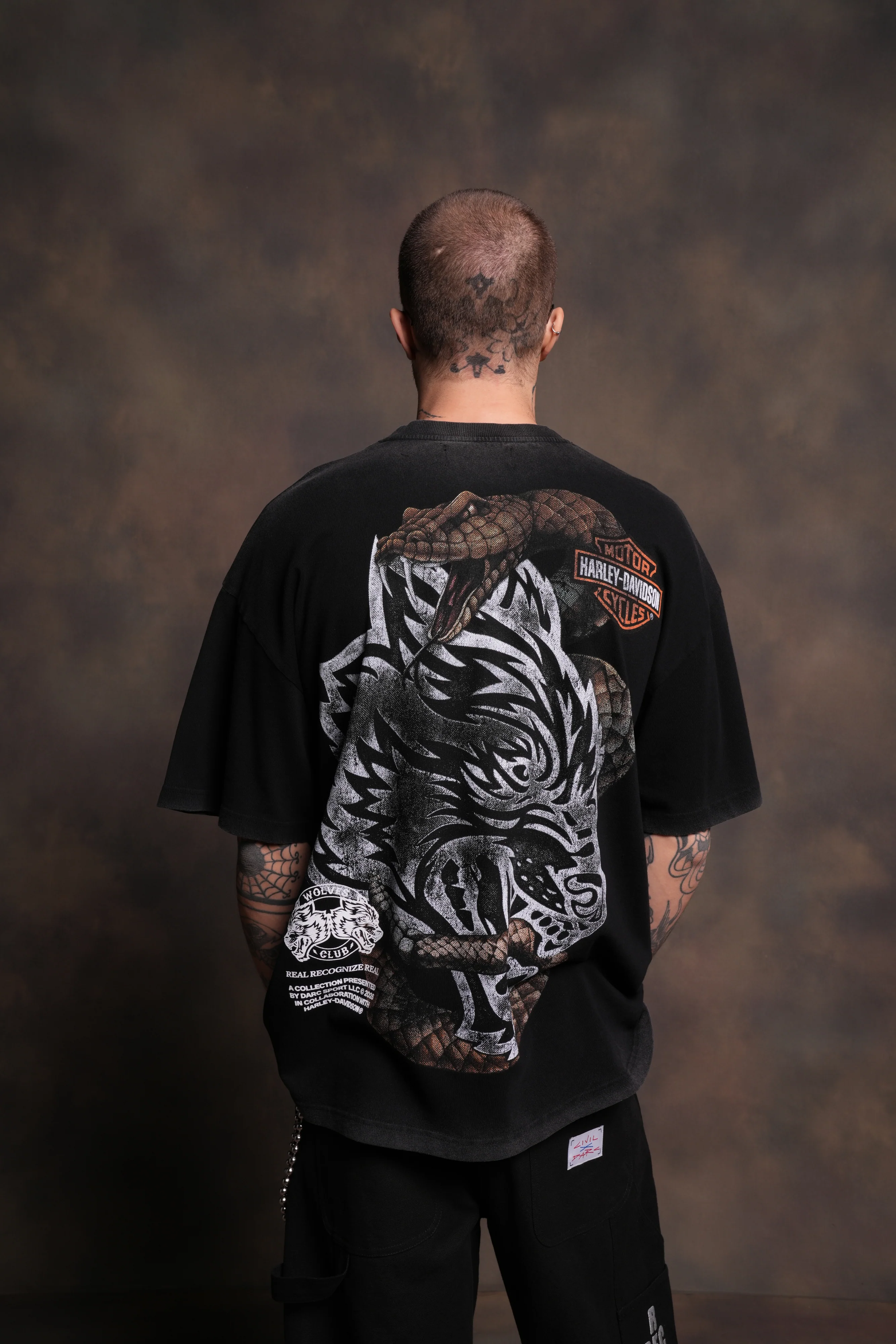 The Snake & The Wolf "Premium" Oversized Tee in Black - Image 4
