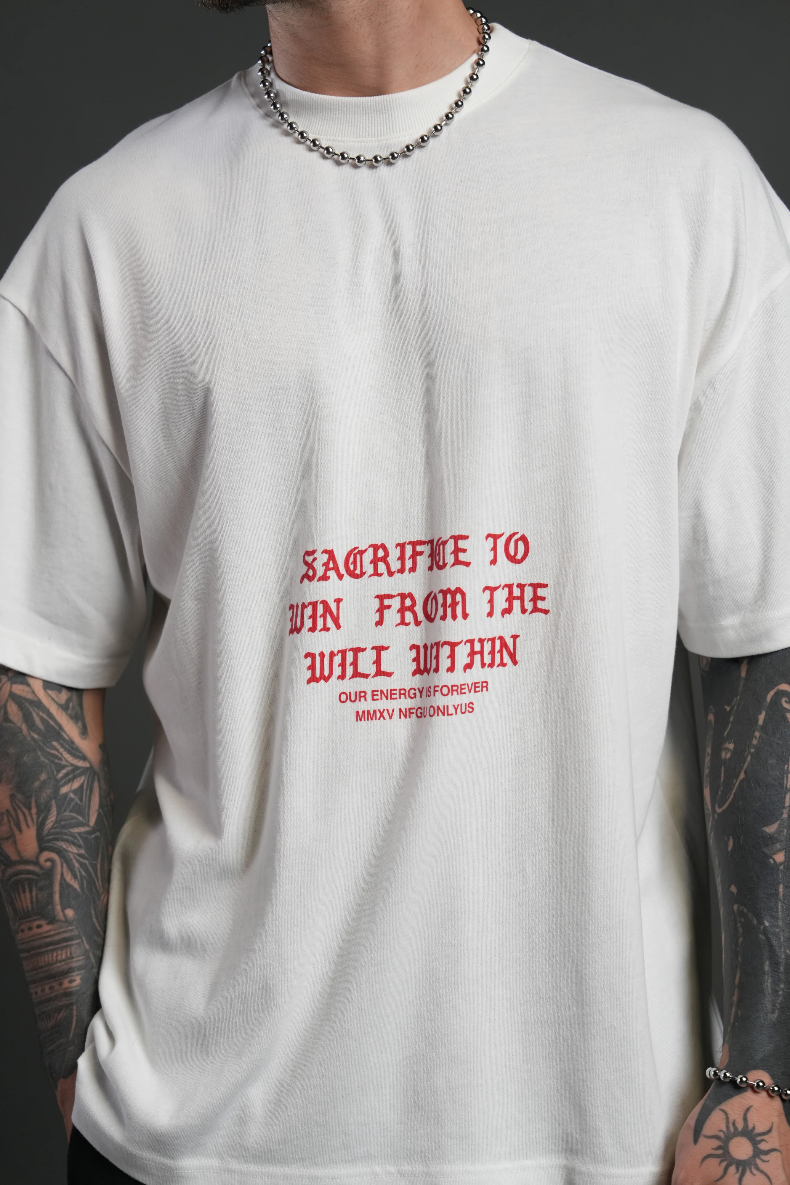 The Will Within "Premium" Oversized Tee in Cream - Image 5