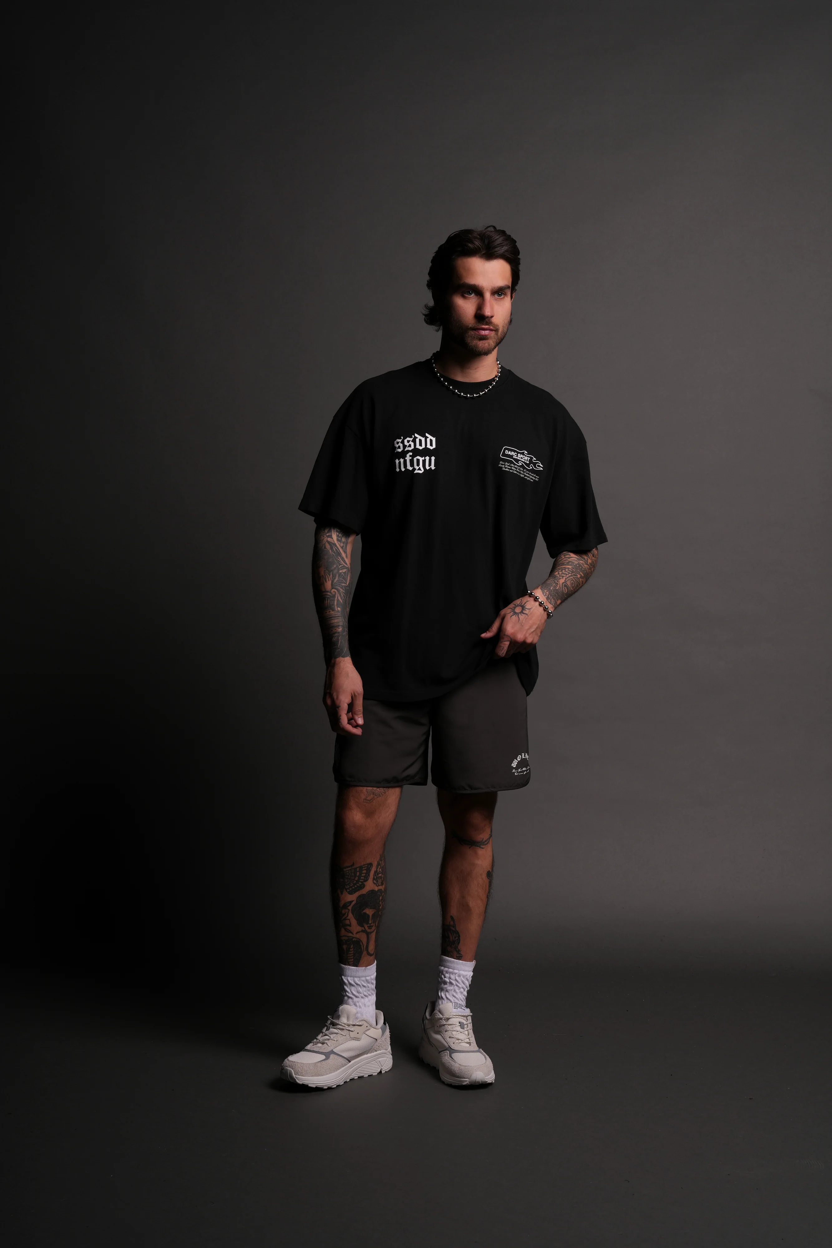 Three Wolves "Premium" Oversized Tee in Black - Image 4