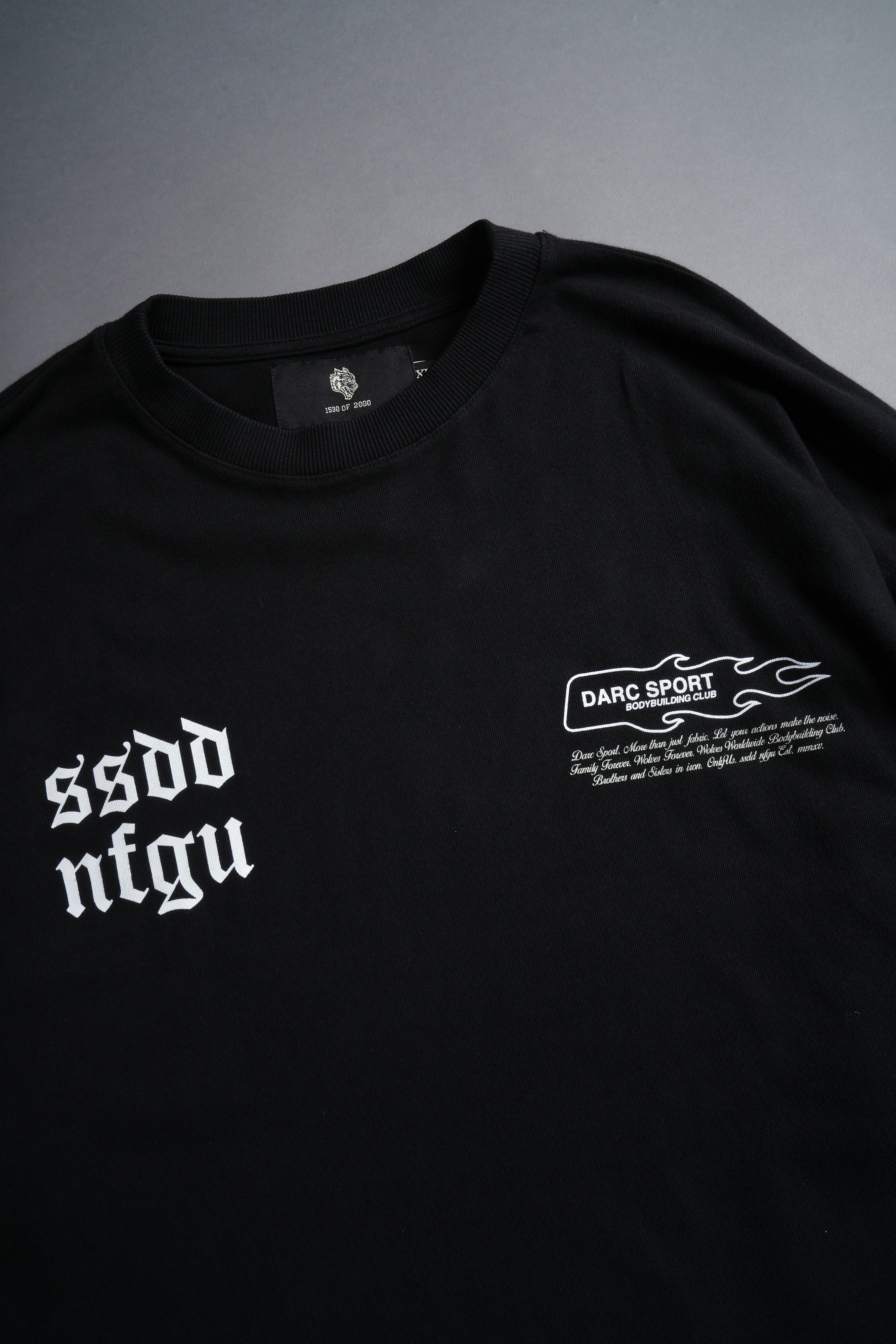 Three Wolves "Premium" Oversized Tee in Black - Image 6