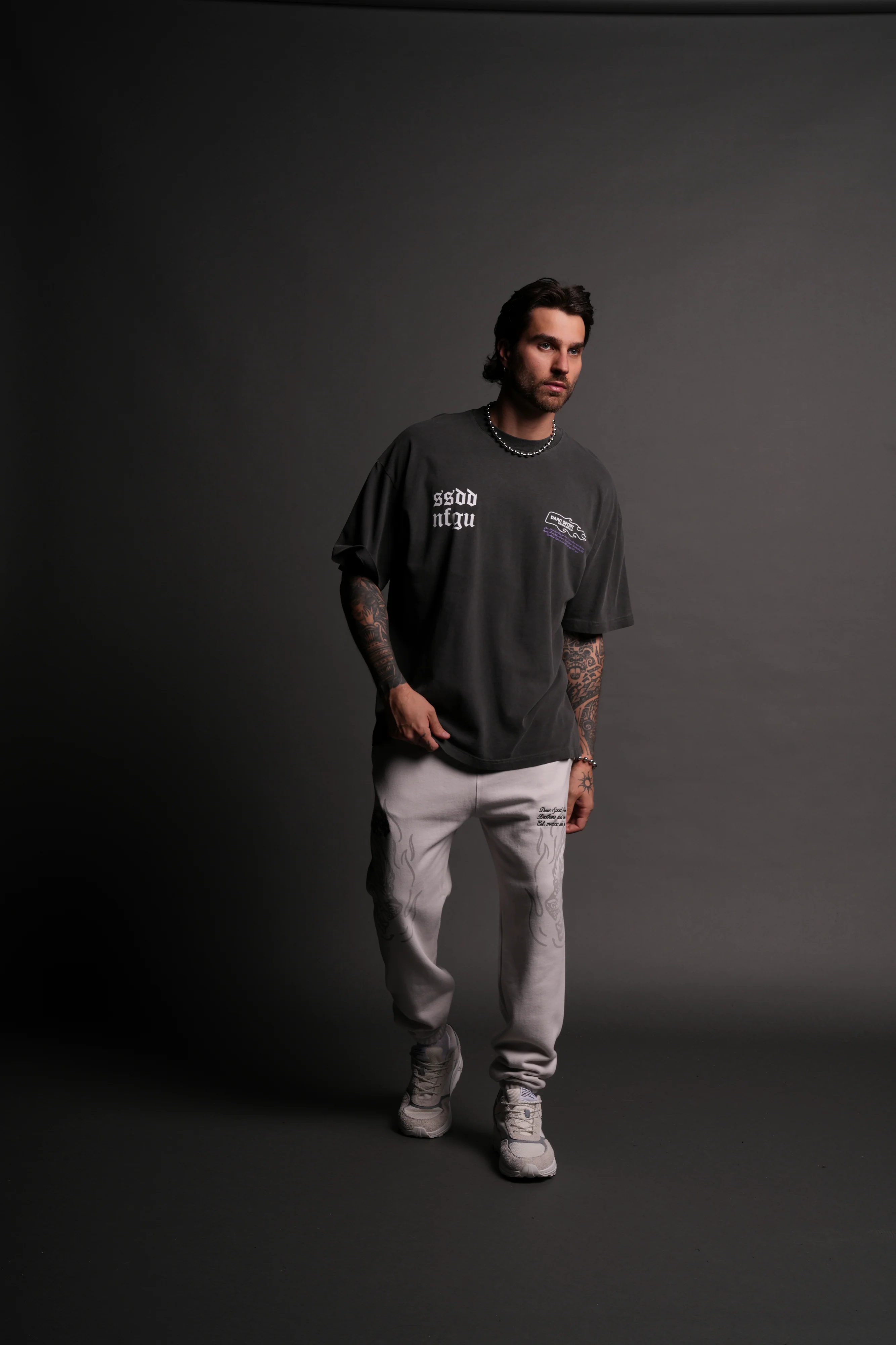 Three Wolves "Premium" Oversized Tee in Wolf Gray - Image 4