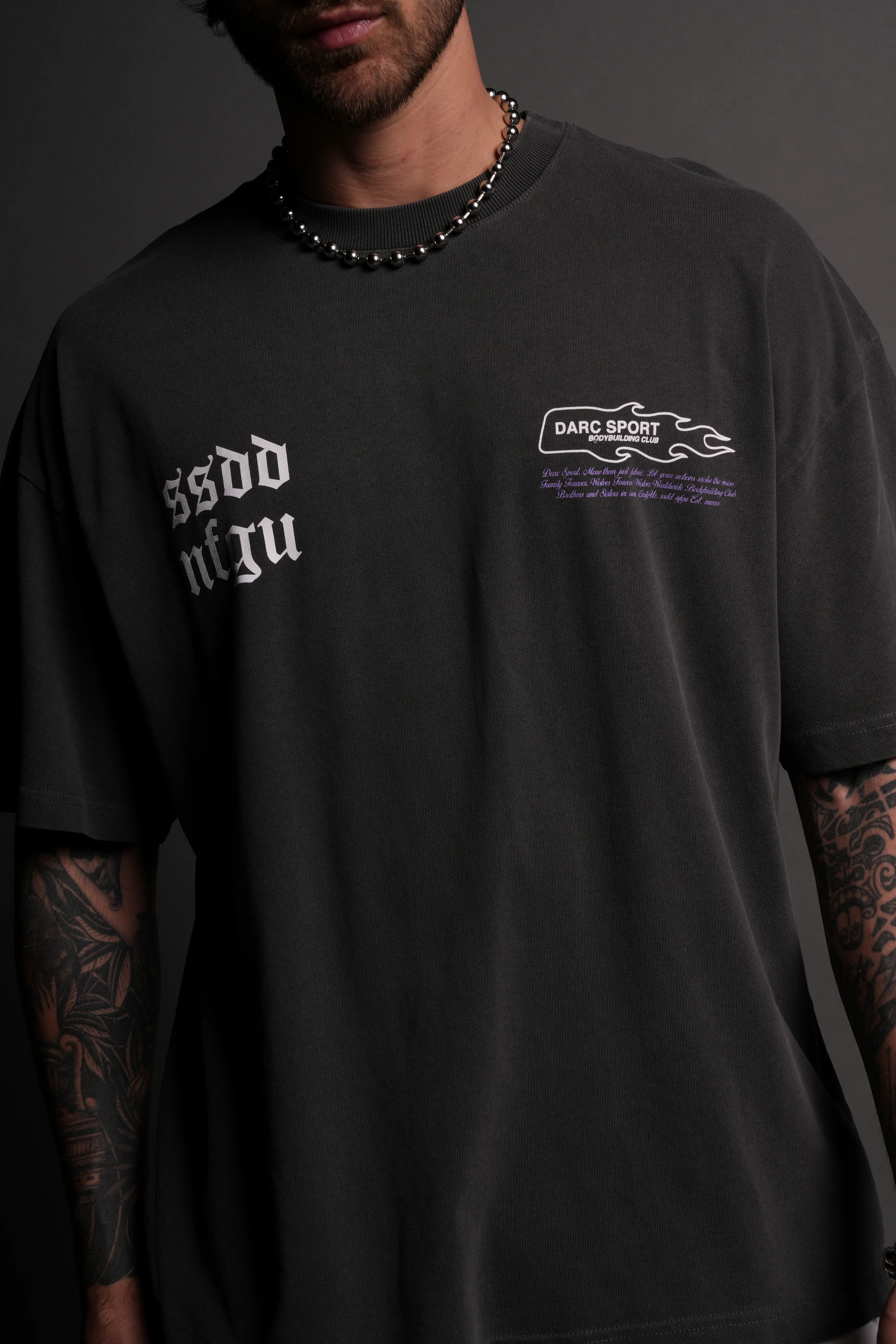 Three Wolves "Premium" Oversized Tee in Wolf Gray - Image 7