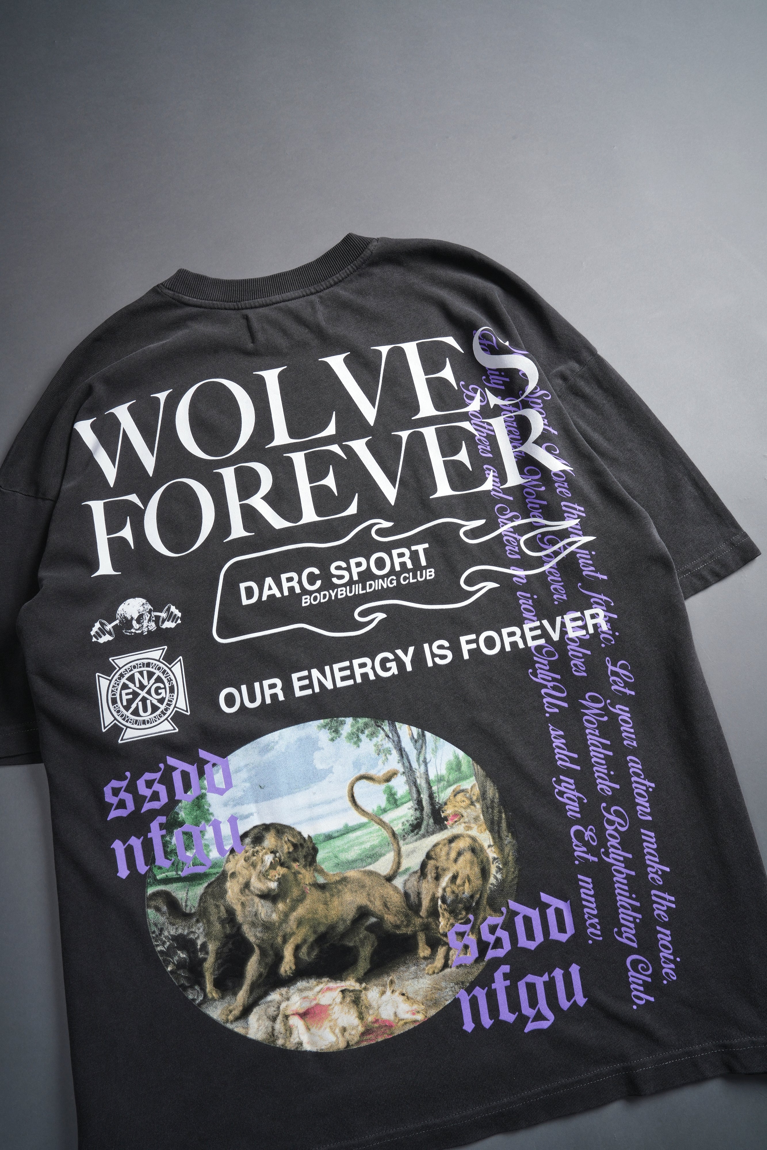 Three Wolves "Premium" Oversized Tee in Wolf Gray - Image 8