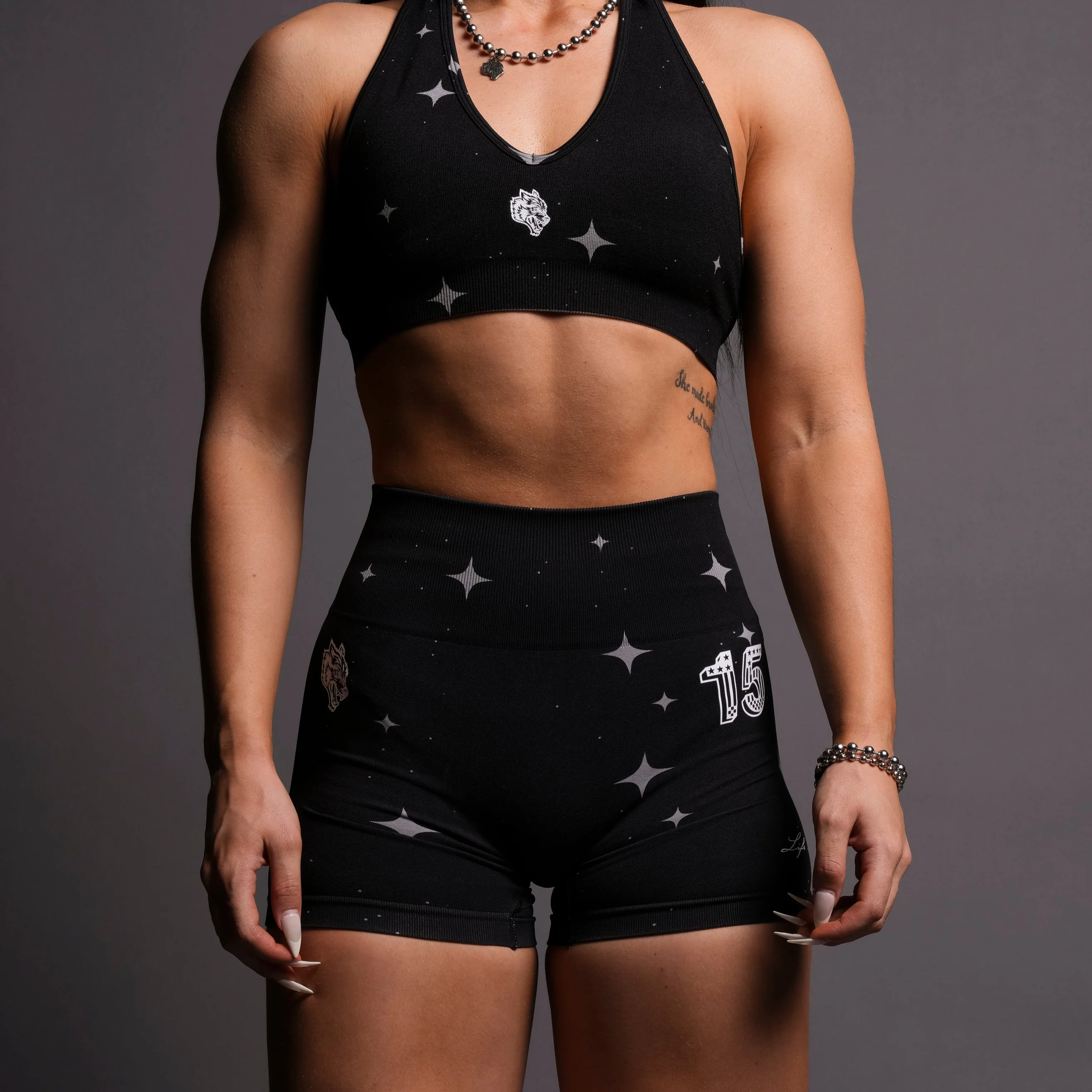 Throttle Everson Seamless "Sierra" Shorts in Black Starry Night - Image 2