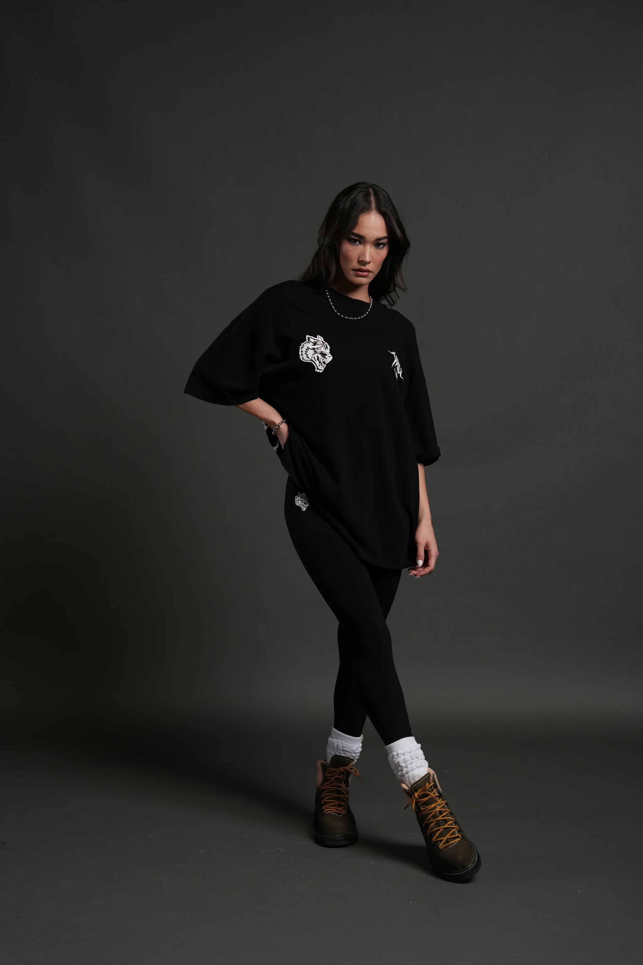 Through The Clouds "Premium" Oversized Tee in Black - Image 11
