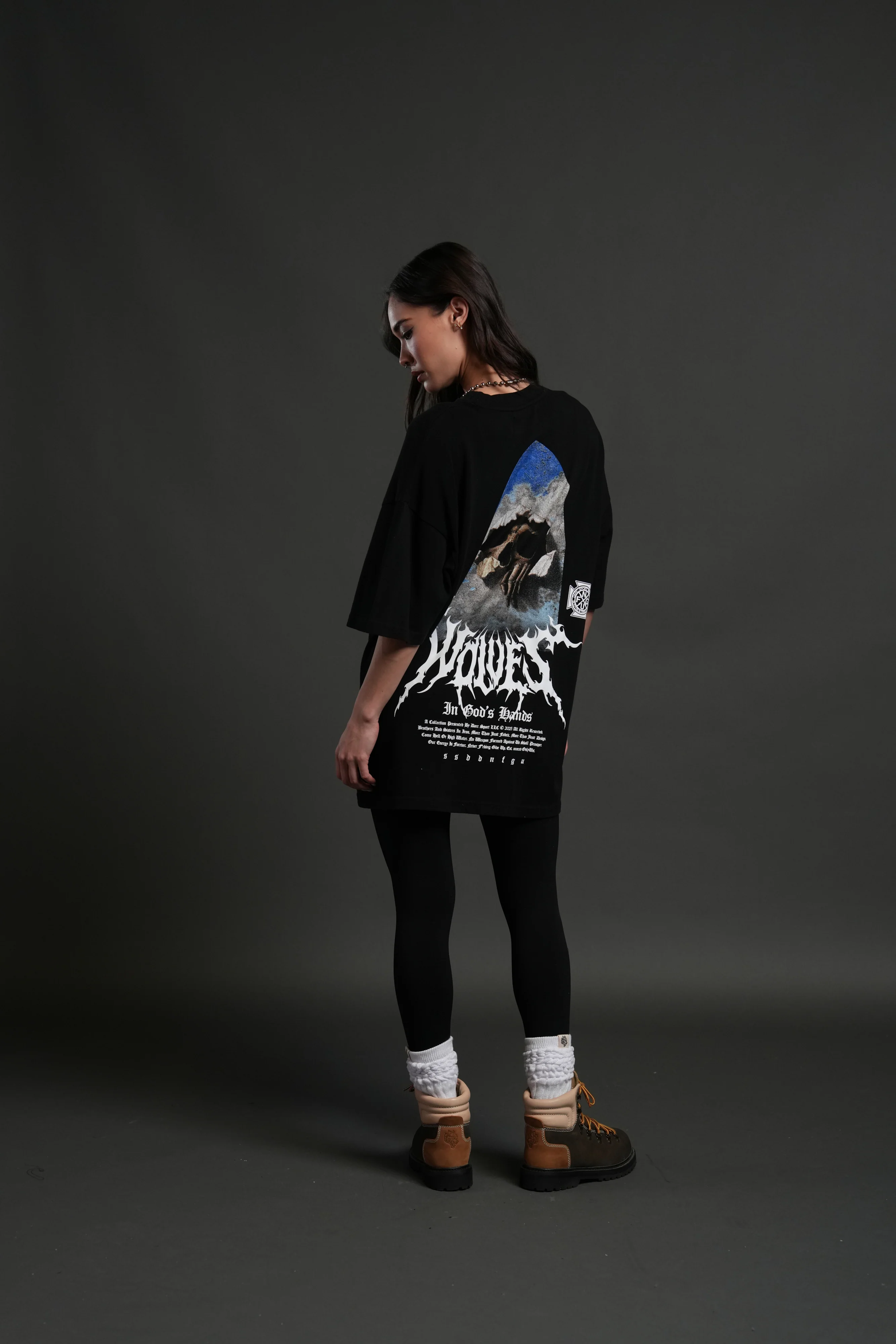 Through The Clouds "Premium" Oversized Tee in Black - Image 12