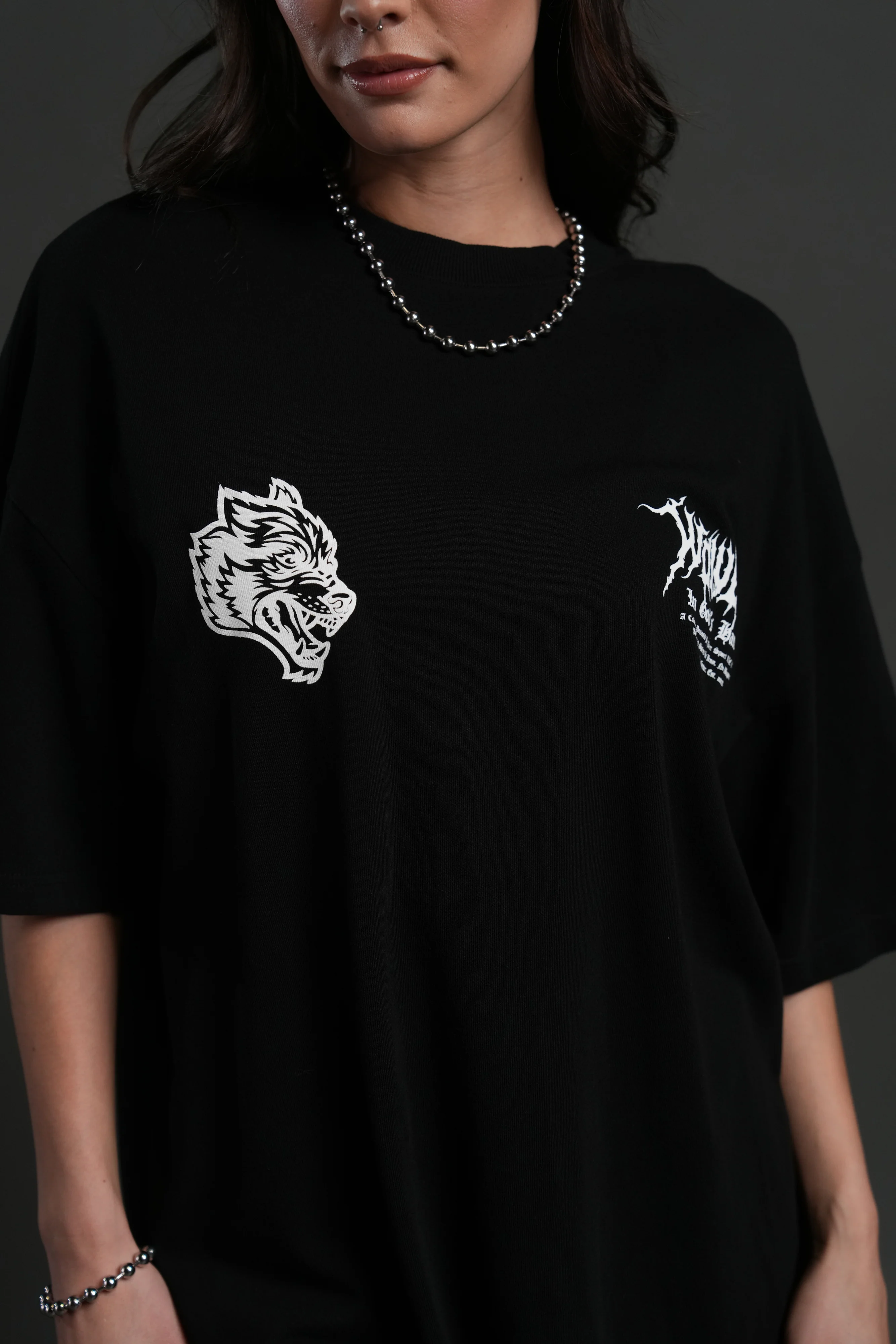 Through The Clouds "Premium" Oversized Tee in Black - Image 13