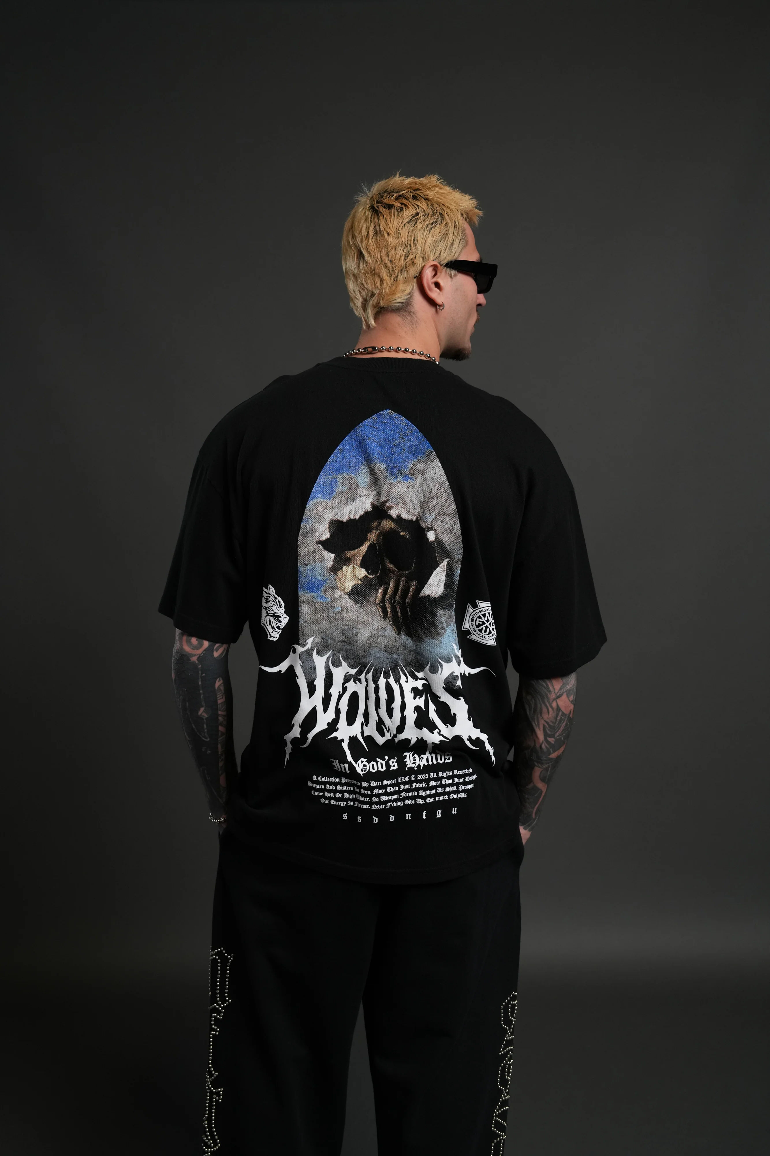 Through The Clouds "Premium" Oversized Tee in Black - Image 4