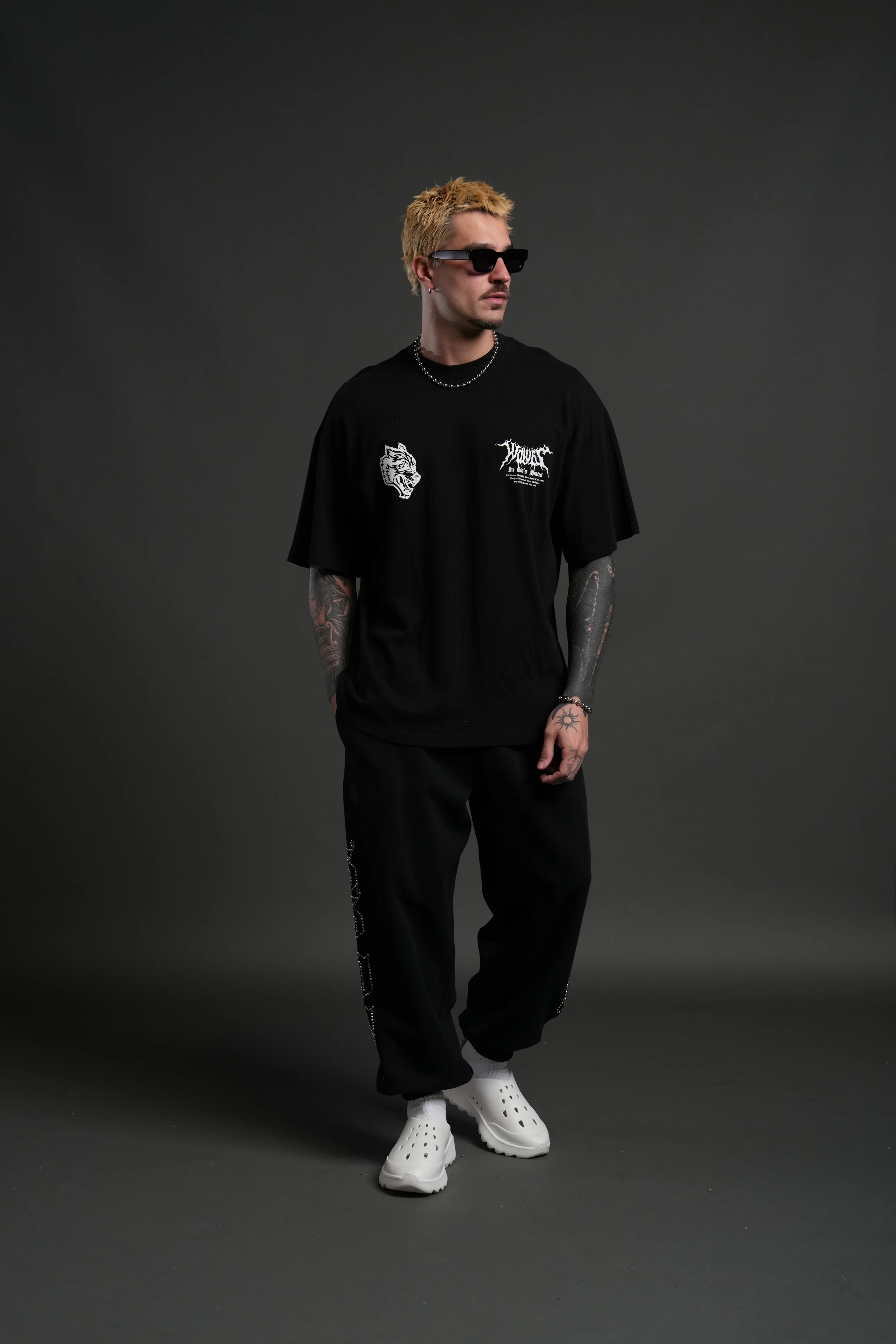 Through The Clouds "Premium" Oversized Tee in Black - Image 5