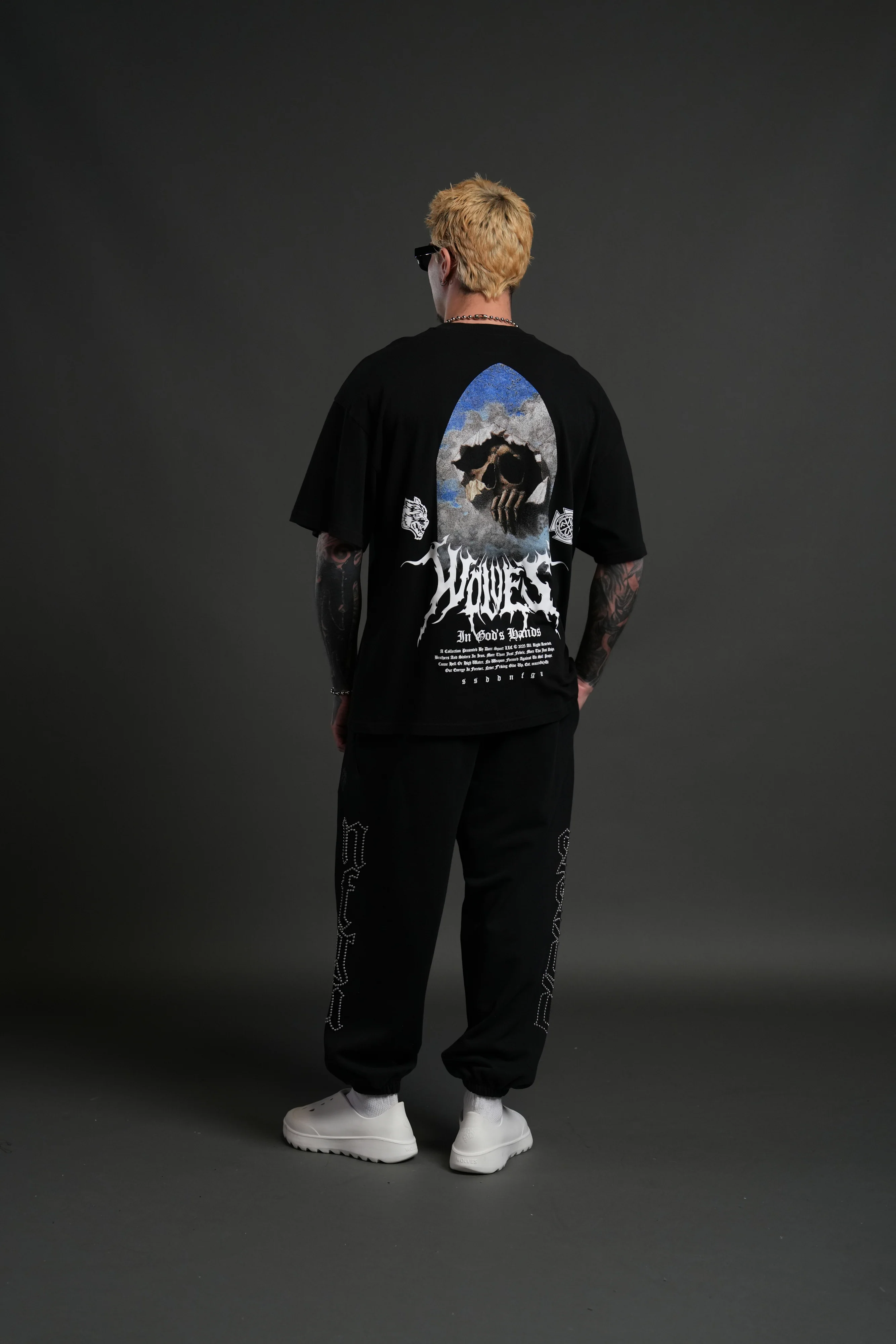 Through The Clouds "Premium" Oversized Tee in Black - Image 6