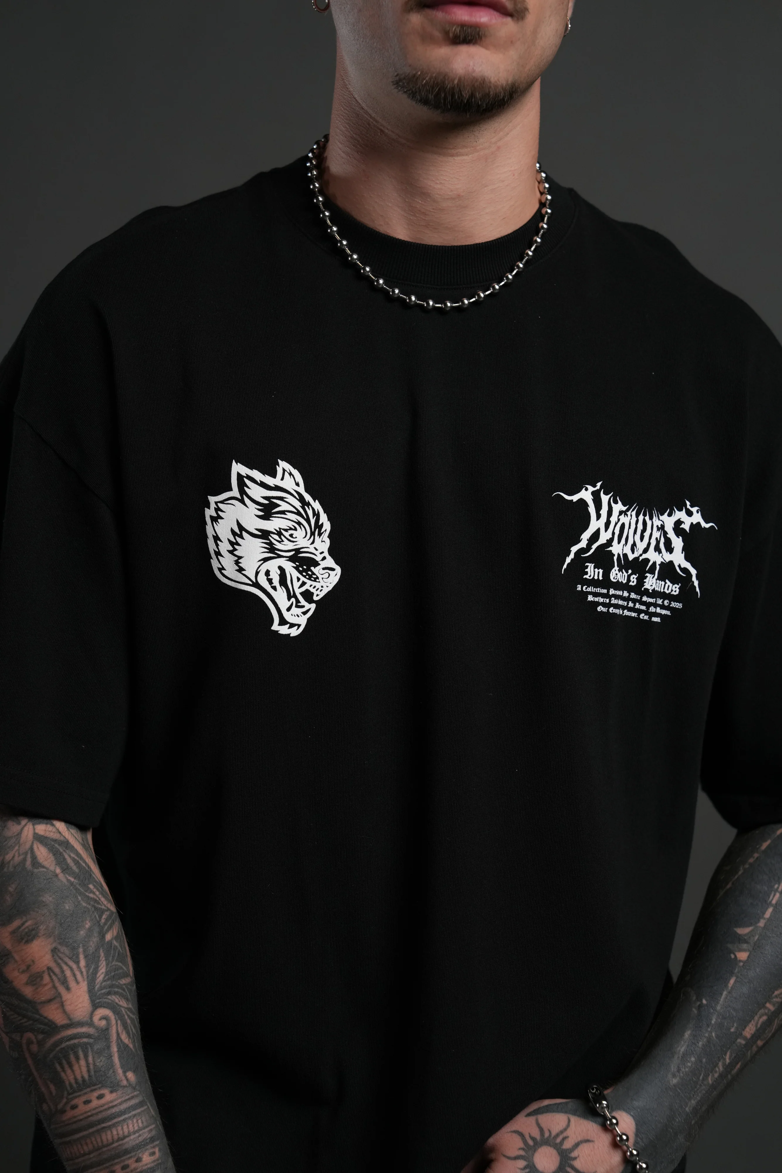 Through The Clouds "Premium" Oversized Tee in Black - Image 7
