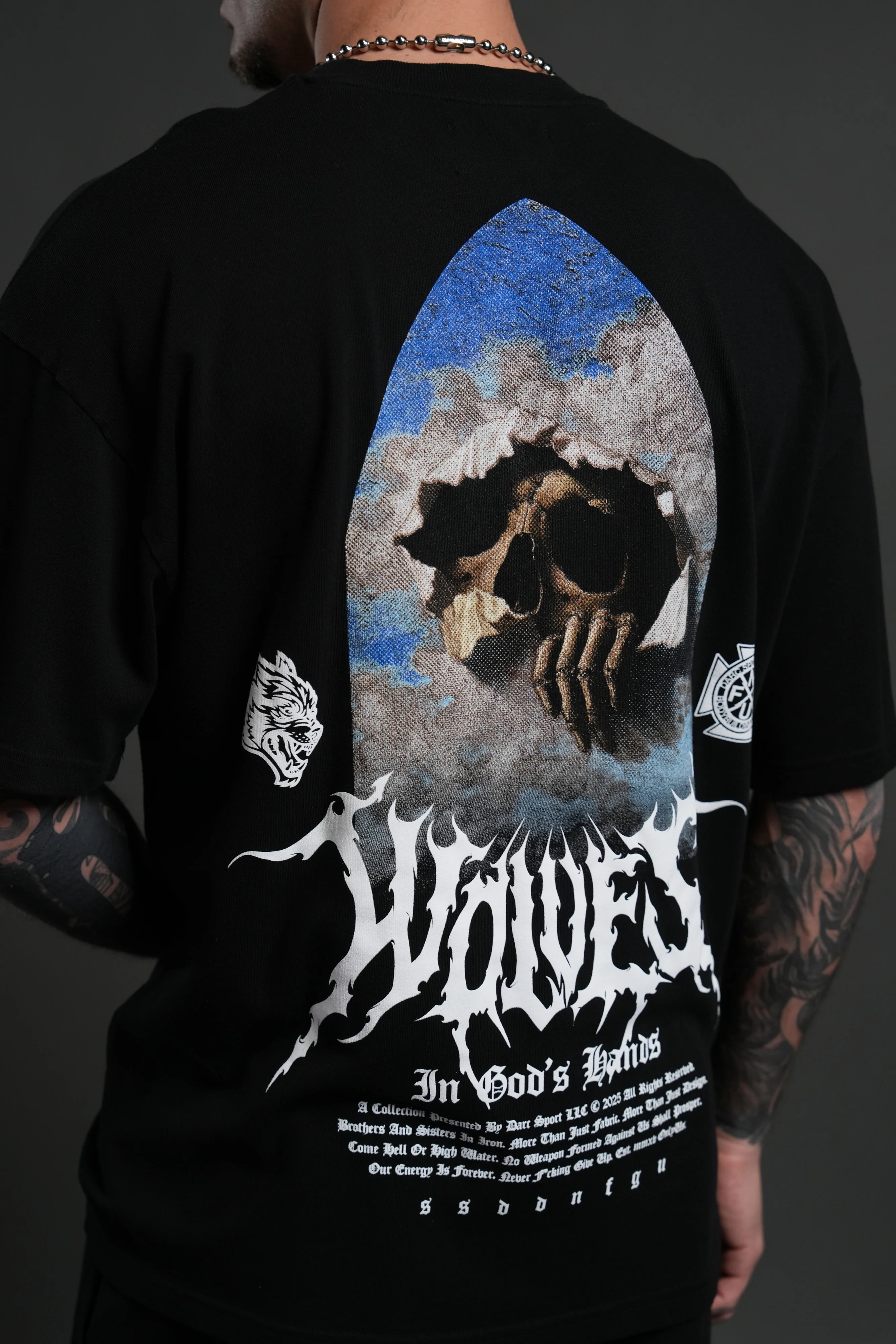 Through The Clouds "Premium" Oversized Tee in Black - Image 8