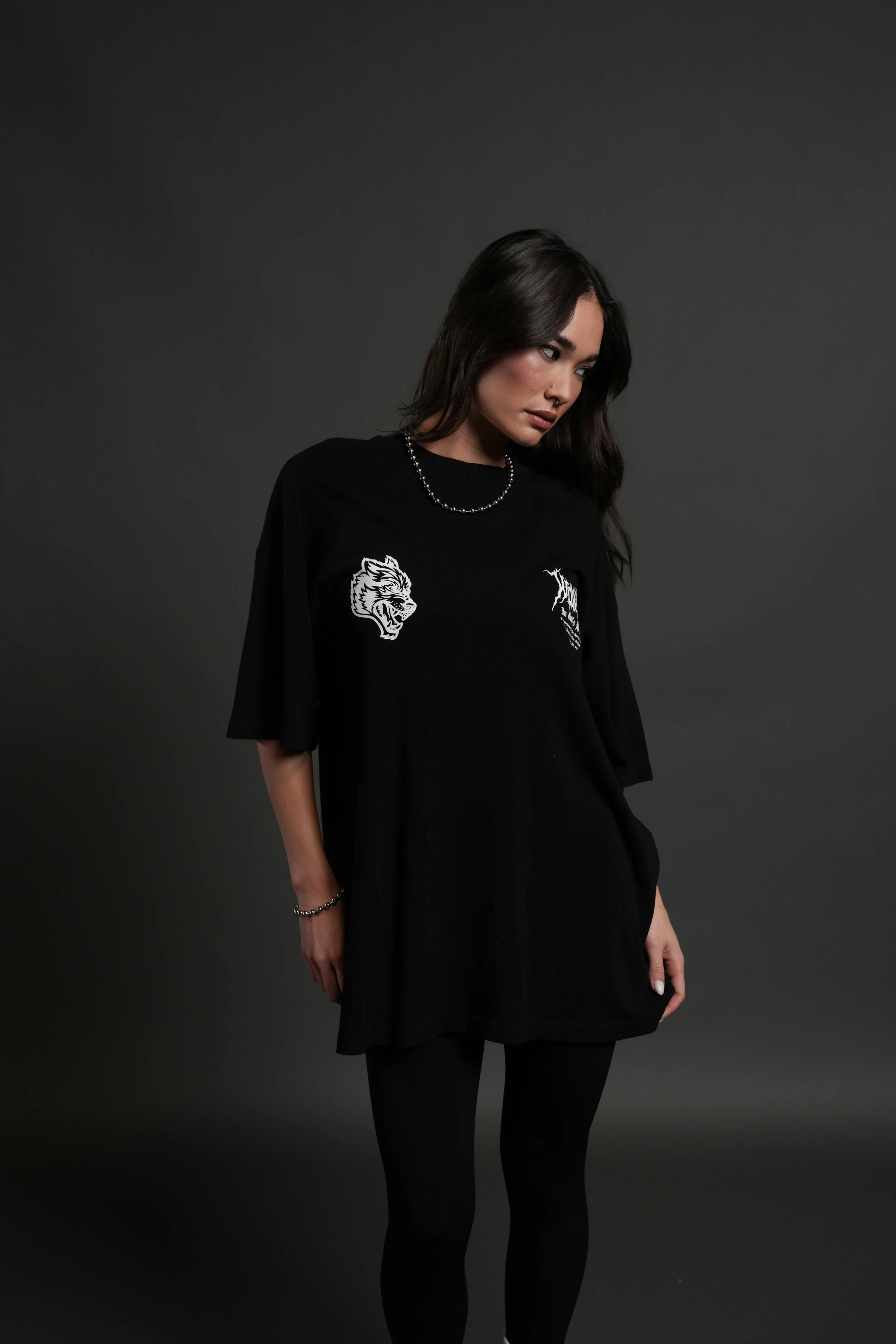 Through The Clouds "Premium" Oversized Tee in Black - Image 9