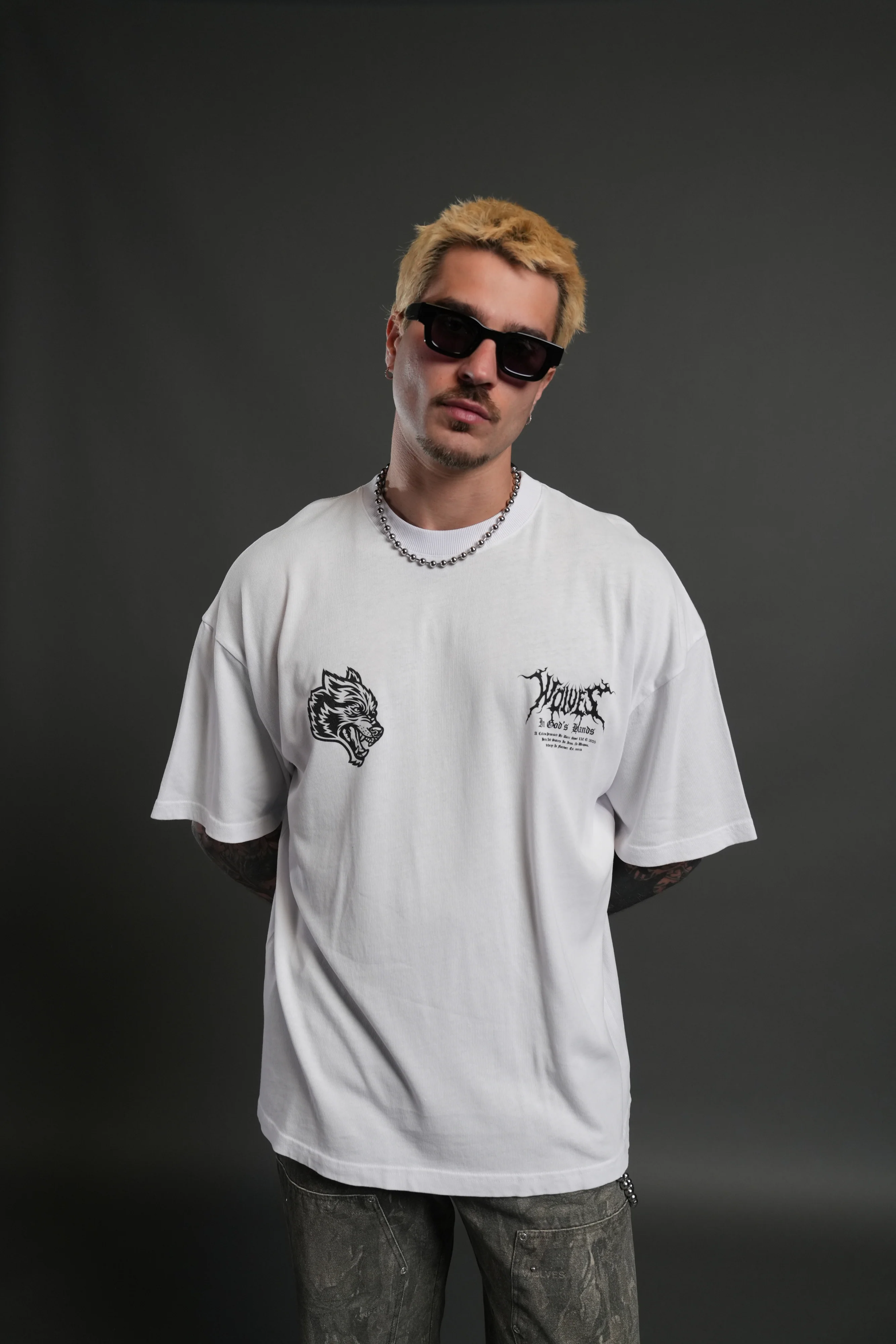 Through The Clouds "Premium" Oversized Tee in White - Image 2