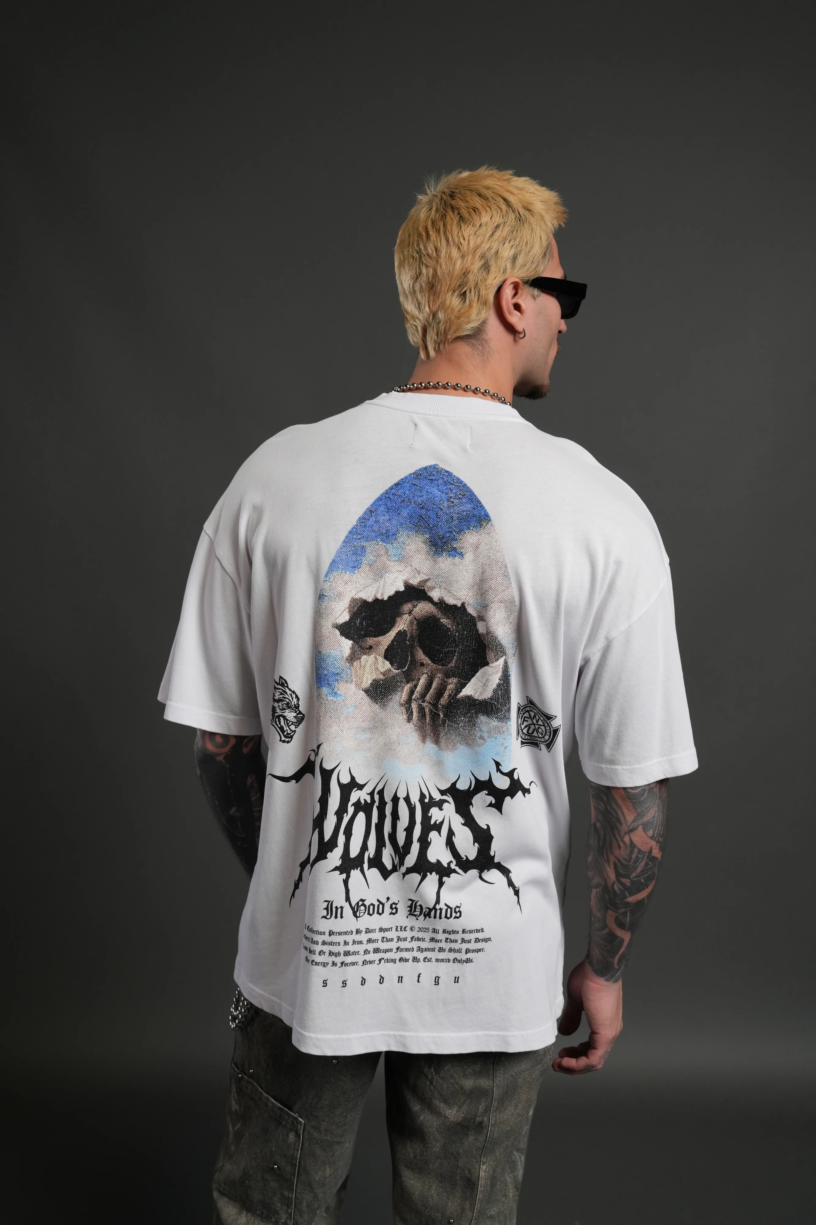 Through The Clouds "Premium" Oversized Tee in White - Image 4