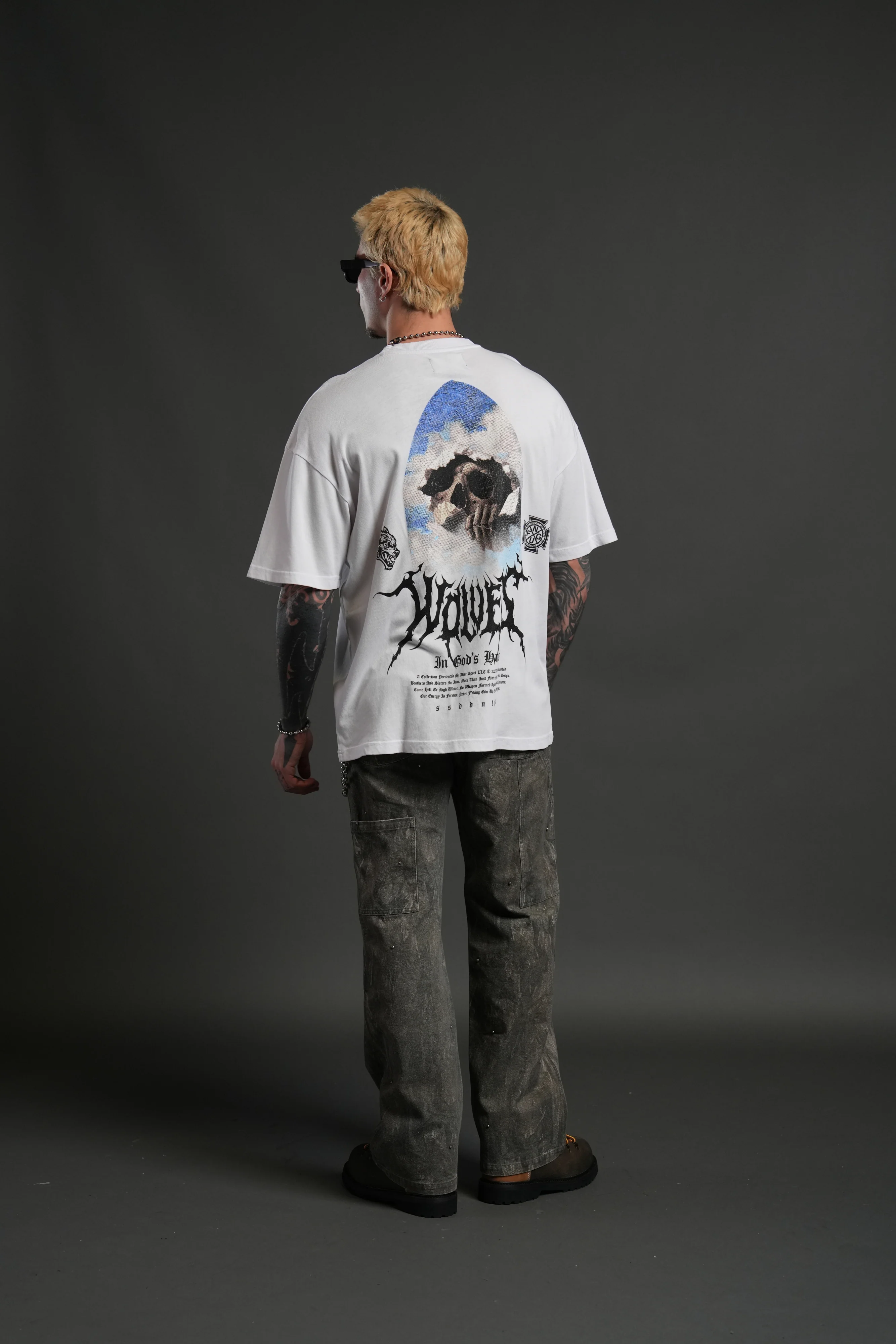Through The Clouds "Premium" Oversized Tee in White - Image 6