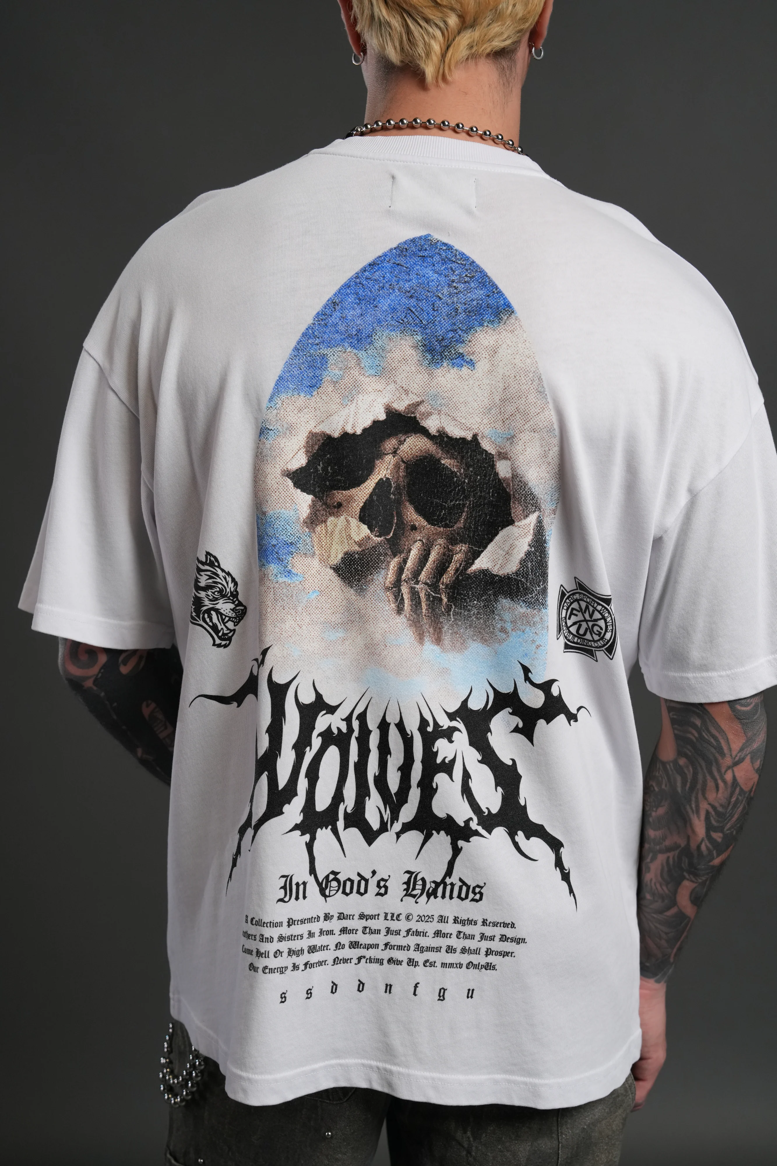 Through The Clouds "Premium" Oversized Tee in White - Image 8