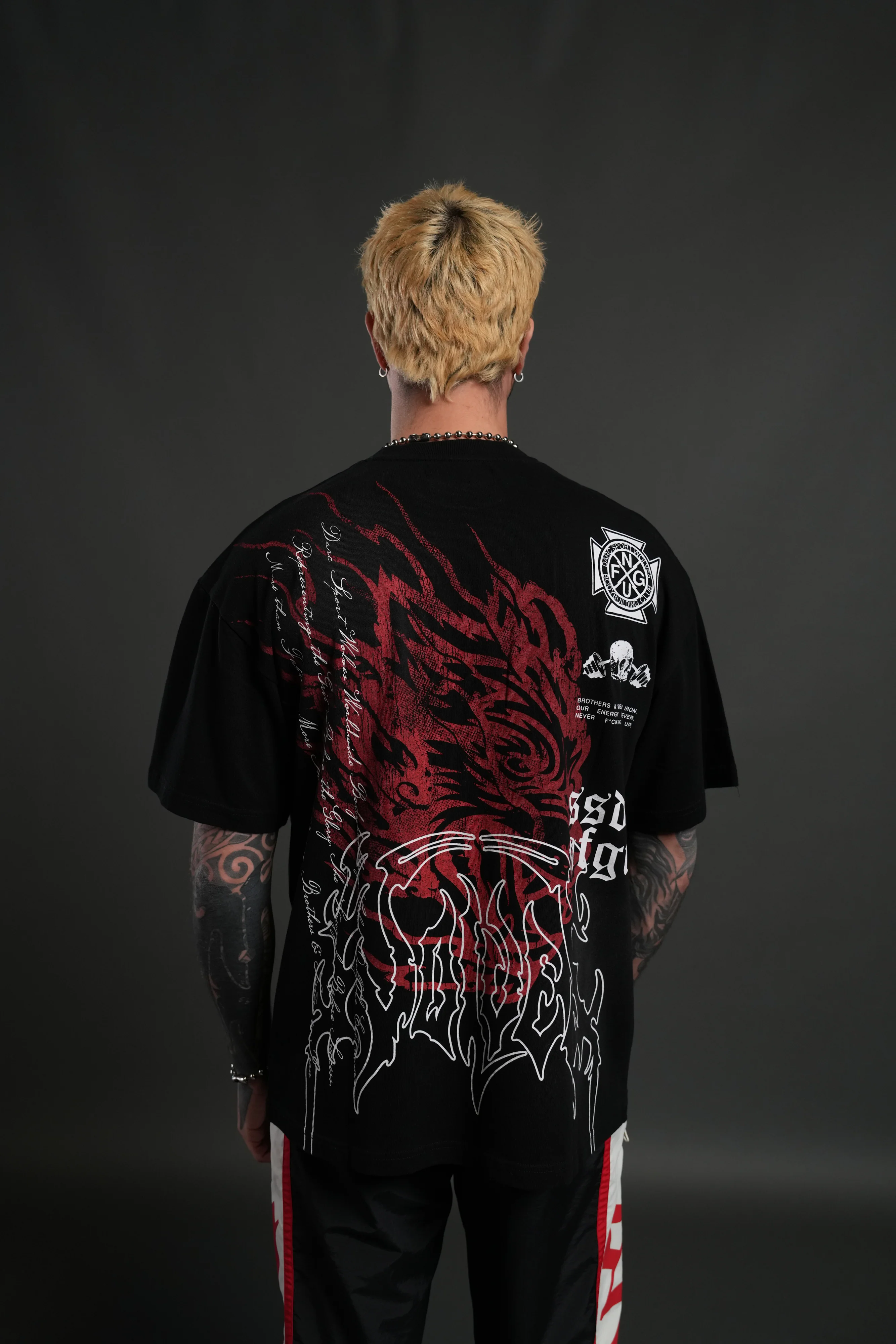 Till Forever Inferno "Premium" Oversized Tee in Black Sun Fade - Image 4