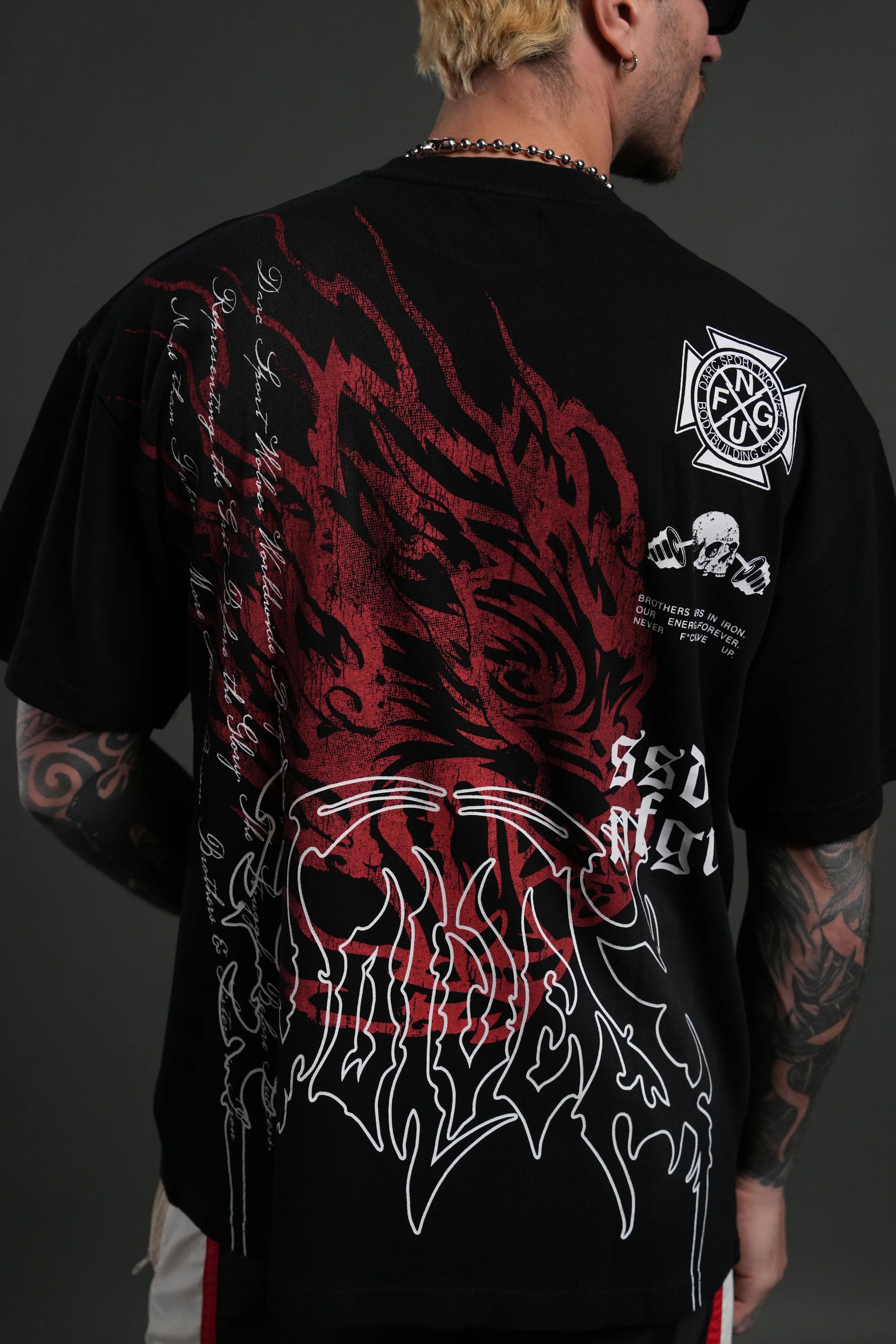 Till Forever Inferno "Premium" Oversized Tee in Black Sun Fade - Image 8