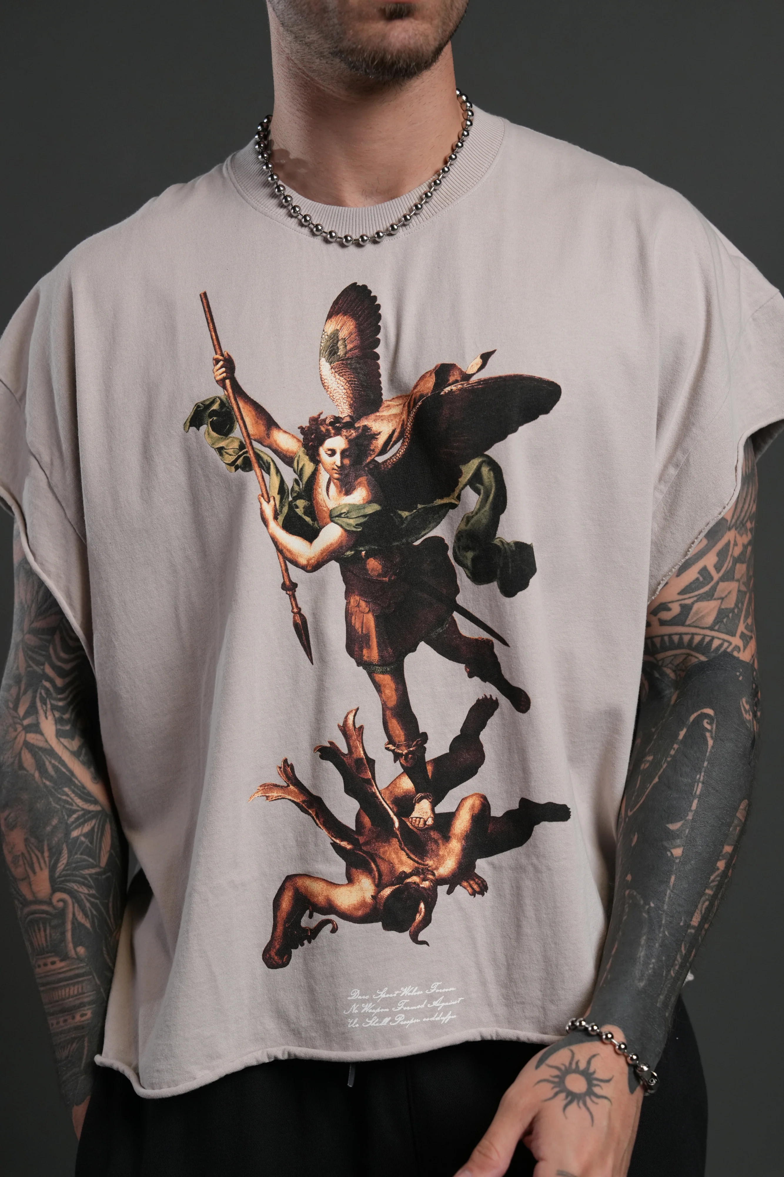 Triumph Grunge Cut-Off Tee in Clay - Image 6
