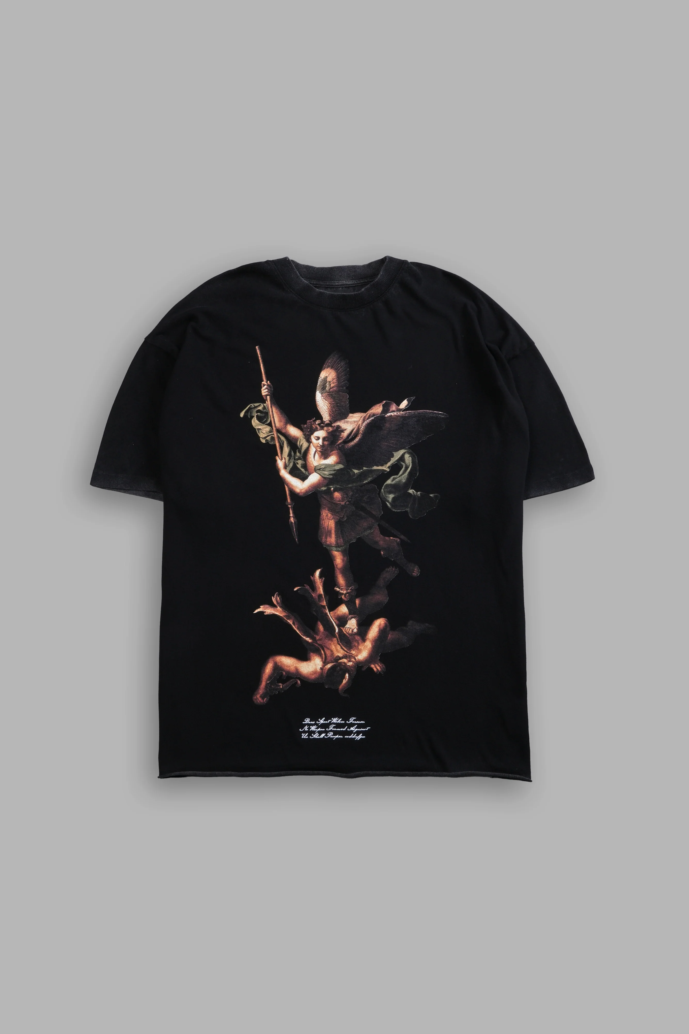 Triump Raw Hem Premium Oversized Tee in Black