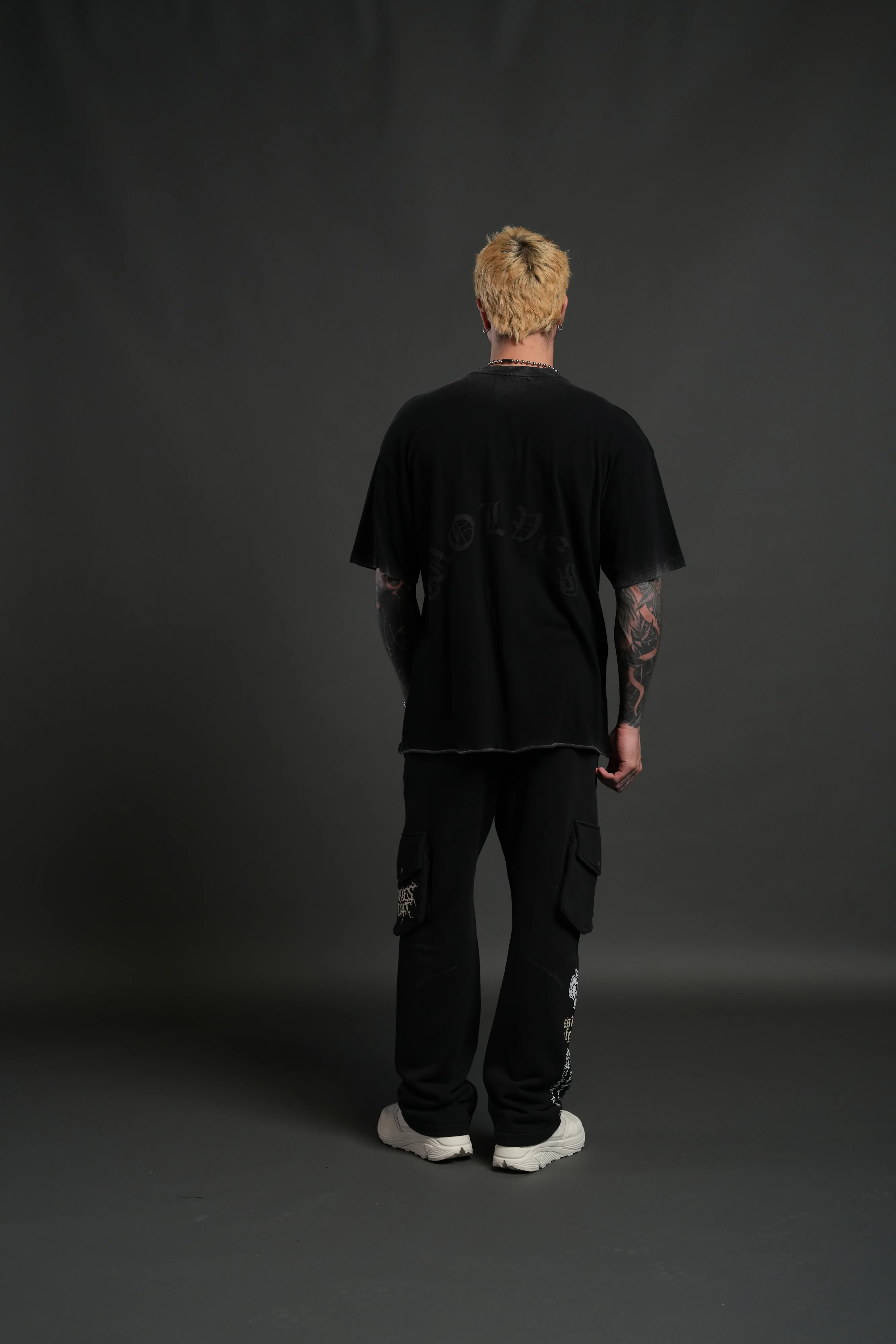 Triump Raw Hem Premium Oversized Tee in Black - Image 6