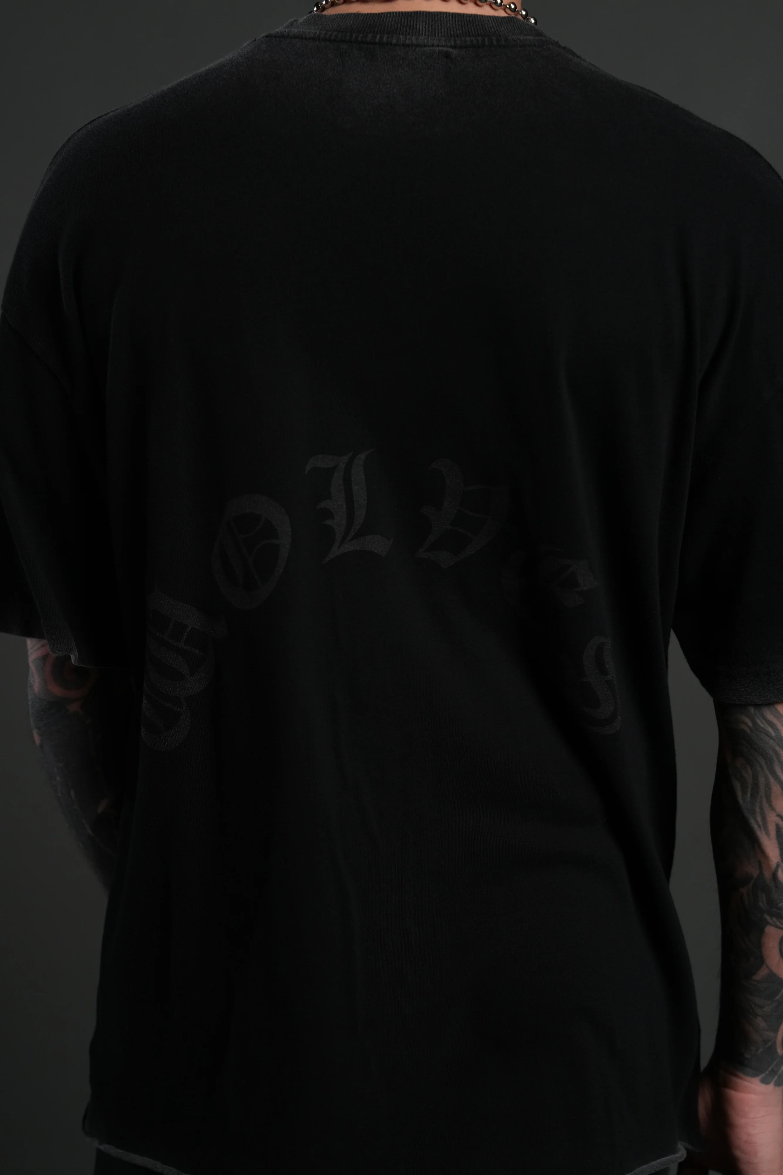 Triump Raw Hem Premium Oversized Tee in Black - Image 8