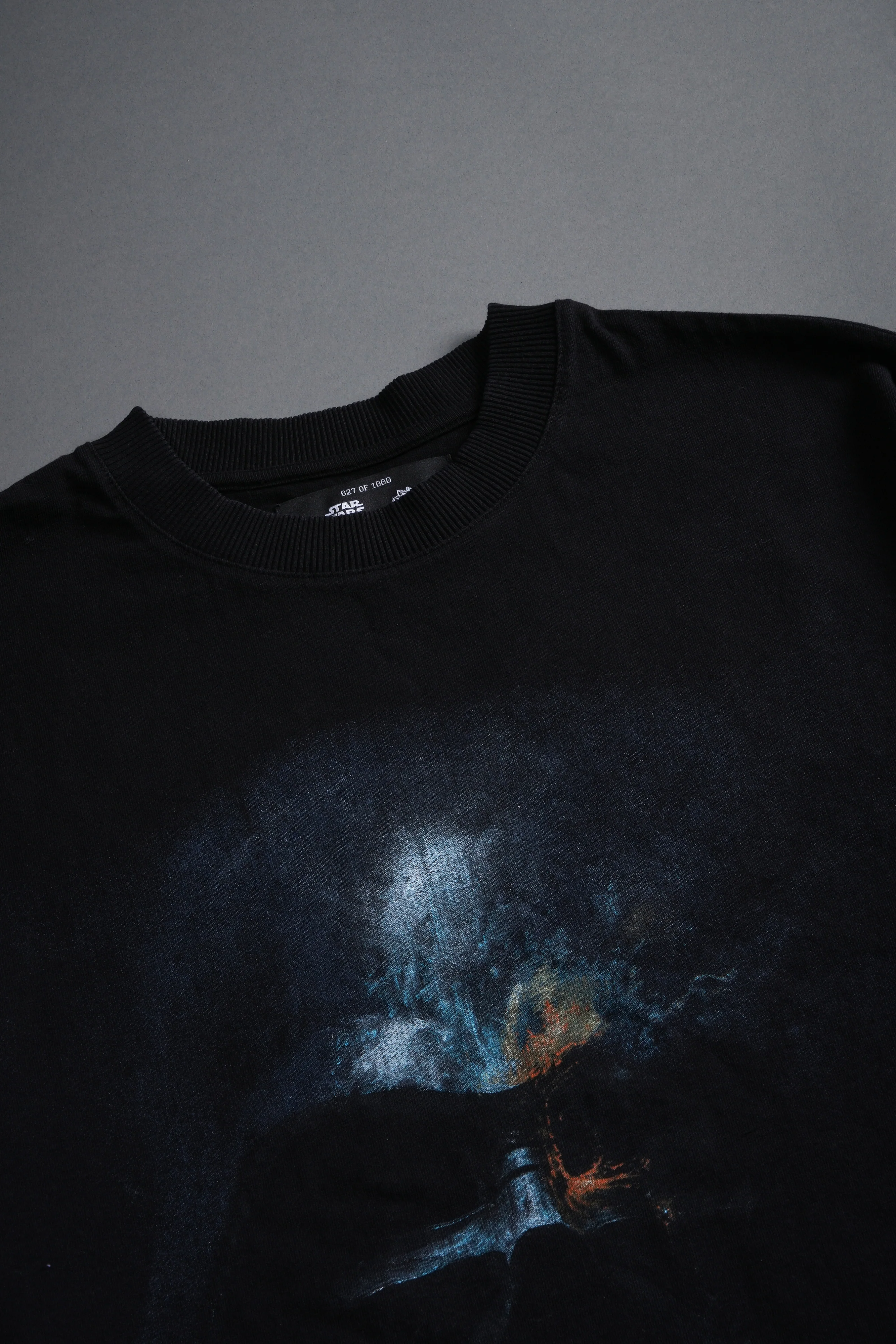 Vader Grunge Mid-Length Raw Hem Tee in Black - Image 4