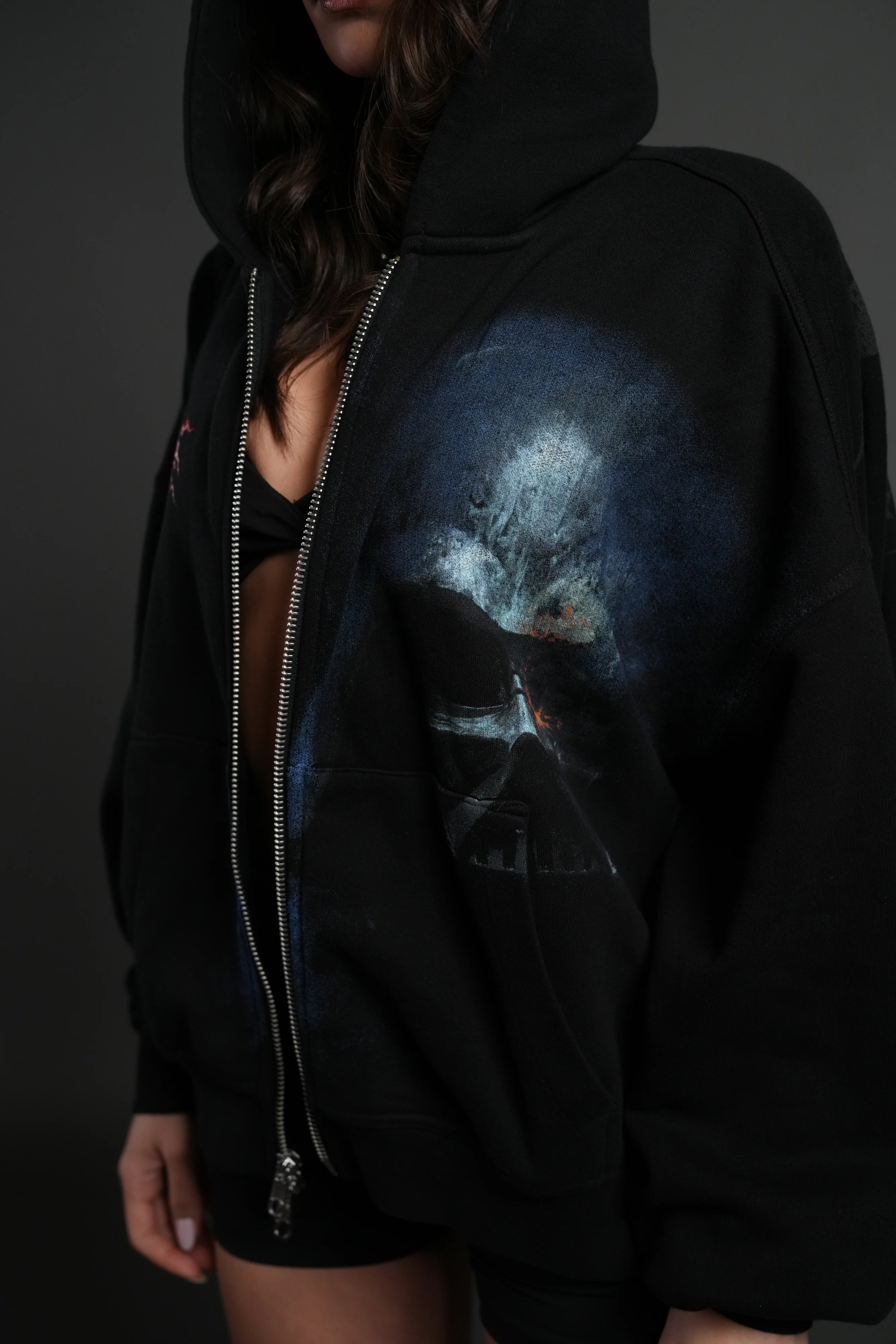 Vader Vex Double Zip Hoodie in Black - Image 19